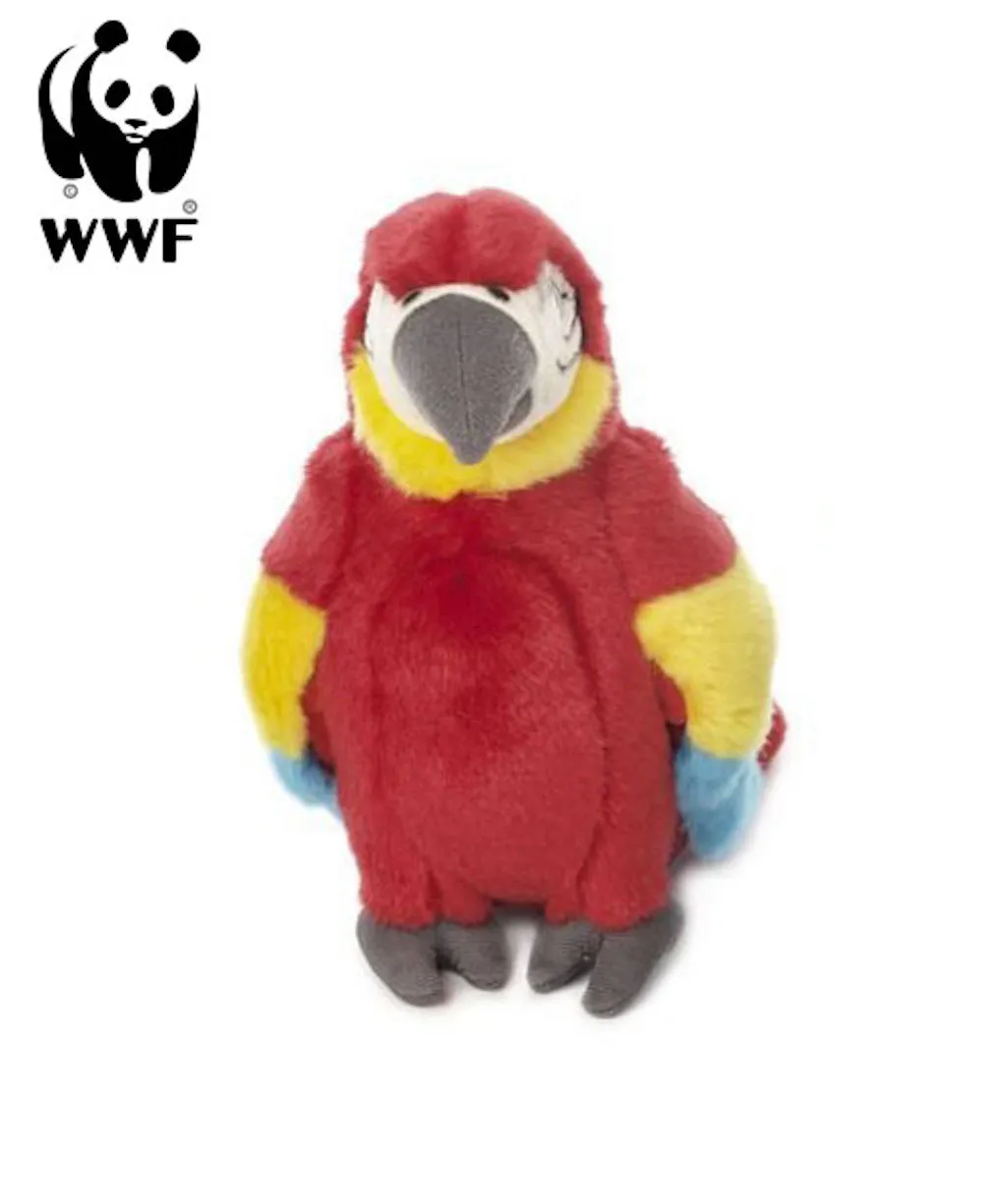 WWF - Plüschtier - Hellroter Ara Papagei (18cm)