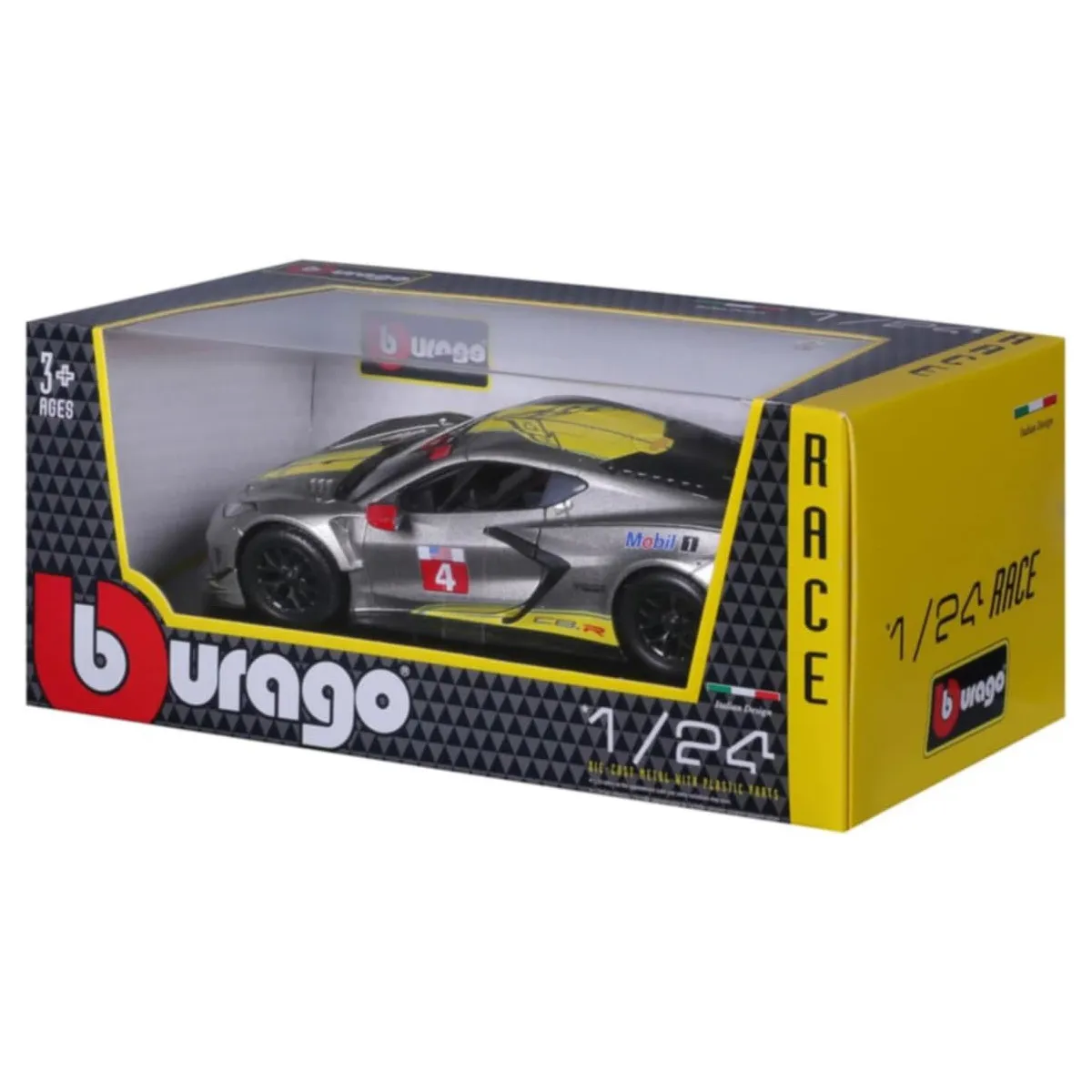 Bburago 18-28024 - Modellauto - Chevrolet Corvette C8R '20 (grau, Maßstab 1:24)