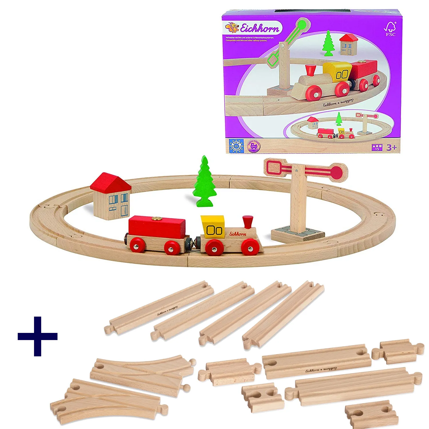 Eichhorn Holzeisenbahn Bundle (4-teilig, ohne Drehscheibe)