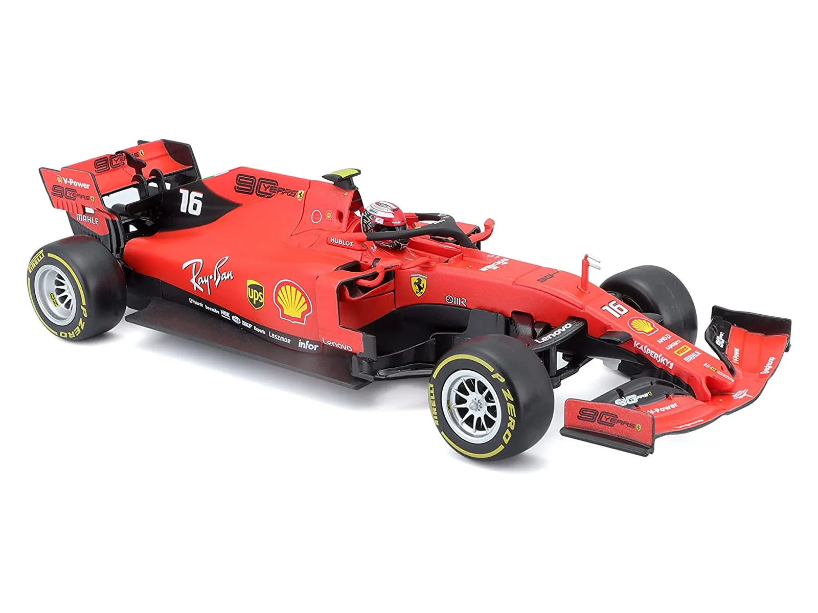 Maisto Tech 82353 - Ferngesteuertes Auto - Ferrari F1 SF90 2019 #16 Leclerc (rot, Maßstab 1:24)