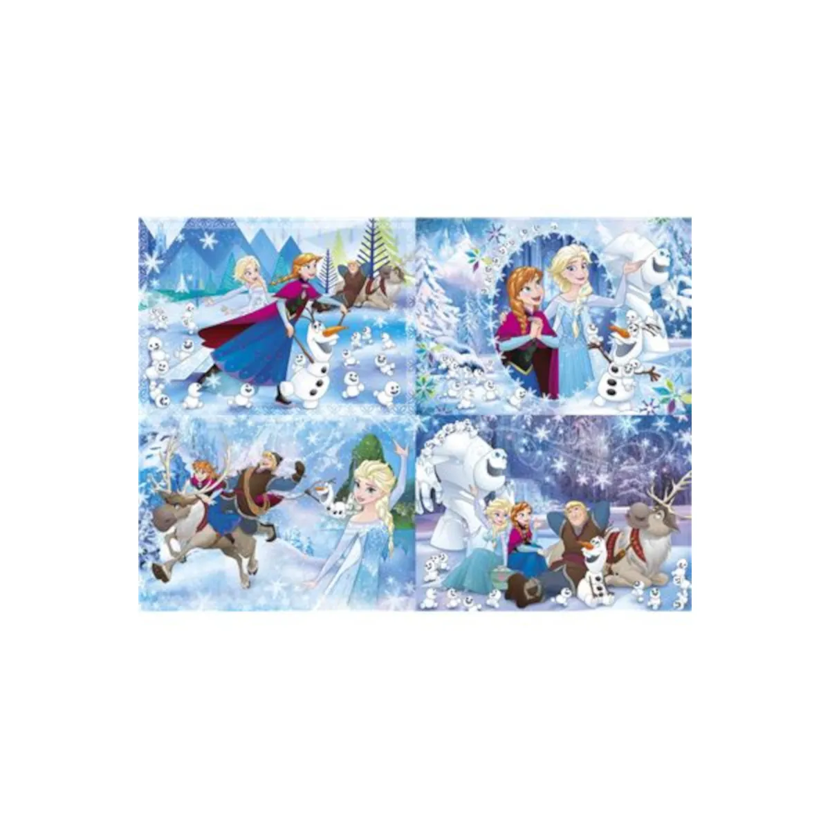 Clementoni 22226 - Supercolor Puzzle 4er Set - Frozen (15 Teile) 4 Motive