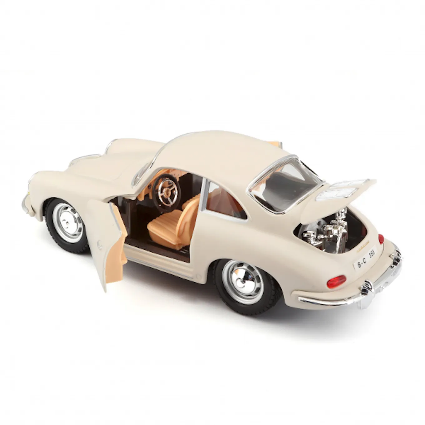 Bburago 18-22079 - Modellauto - Porsche 356B Coupe 1961 (elfenbein, Maßstab 1:24)