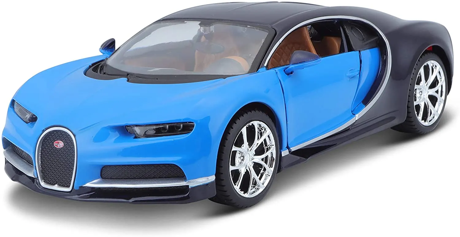 Maisto 31514 - Modellauto - Bugatti Chiron (schwarz-blau, Maßstab 1:24)