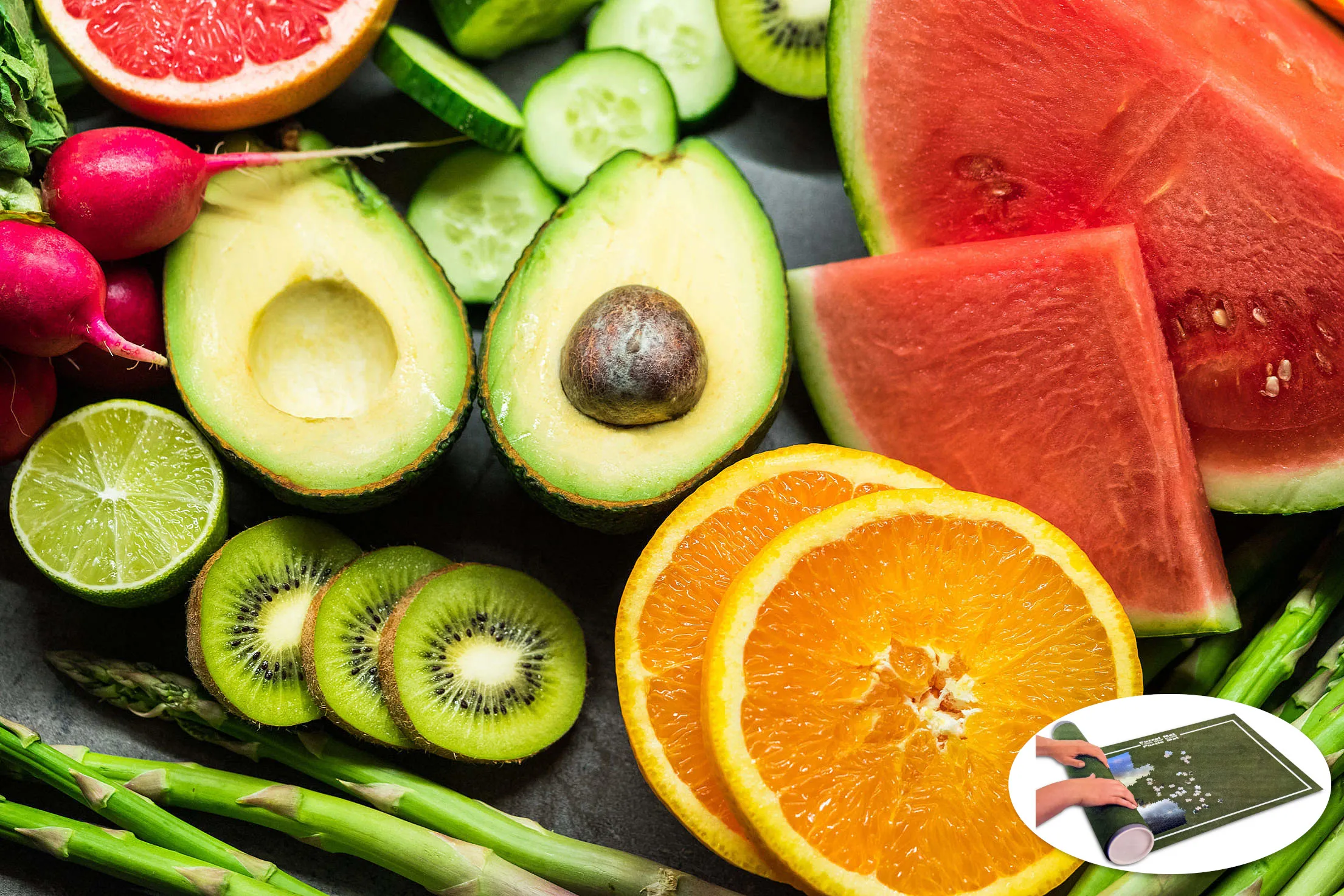 Puzzle inkl. Matte - Healthy Fruits and Vegetables (1000 Teile)