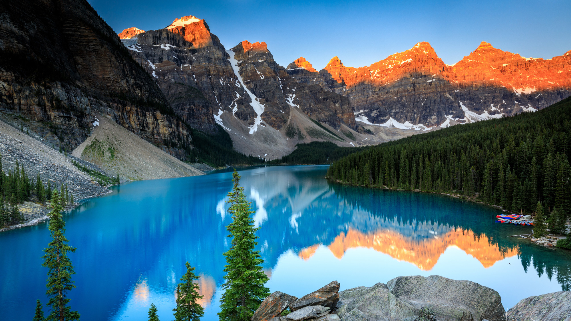 Puzzle inkl. Matte - Moraine Lake Sunset (1000 Teile)