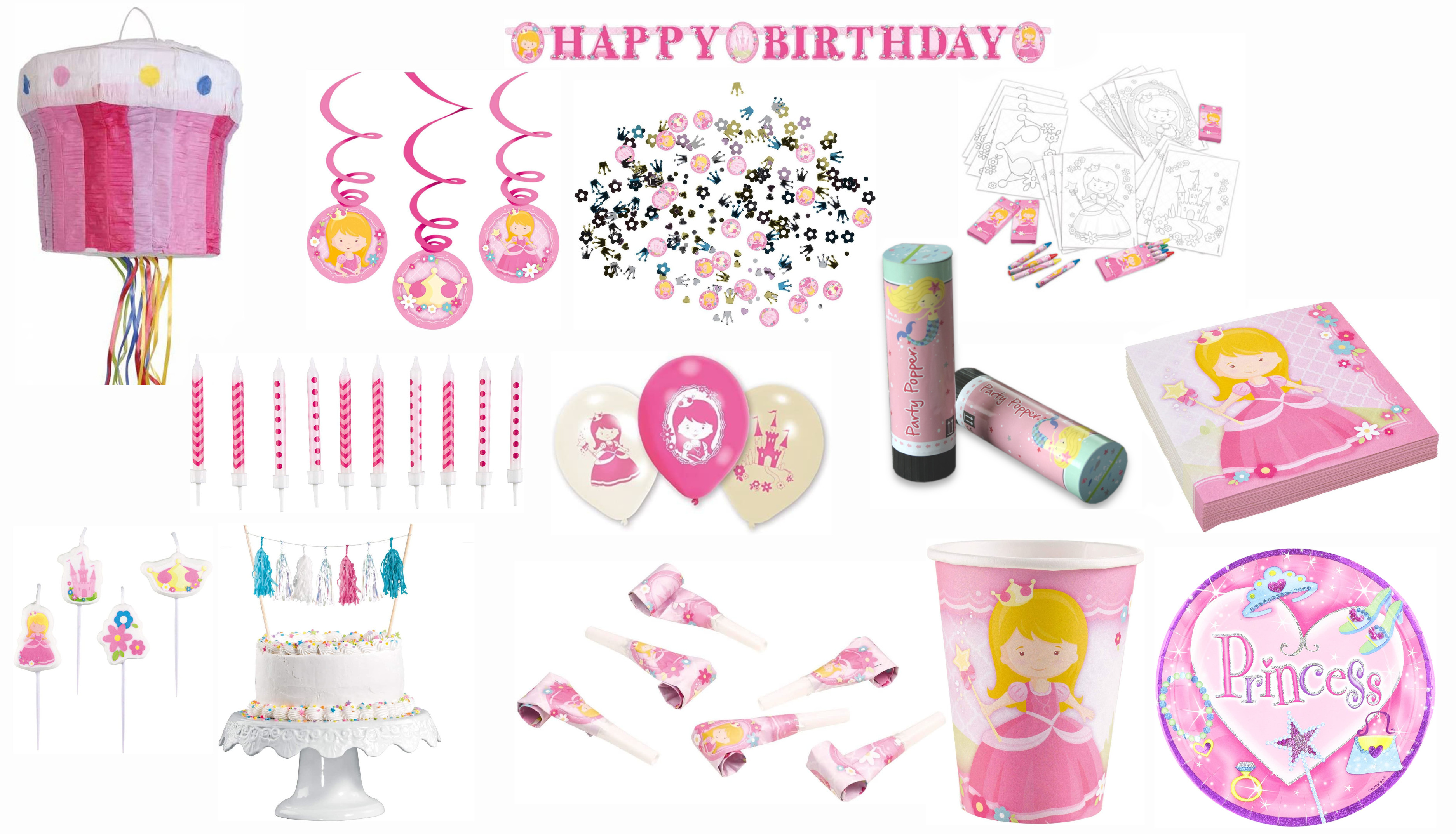 Amscan Prinzessin - großes Kindergeburtstags-Set II (78-teilig)