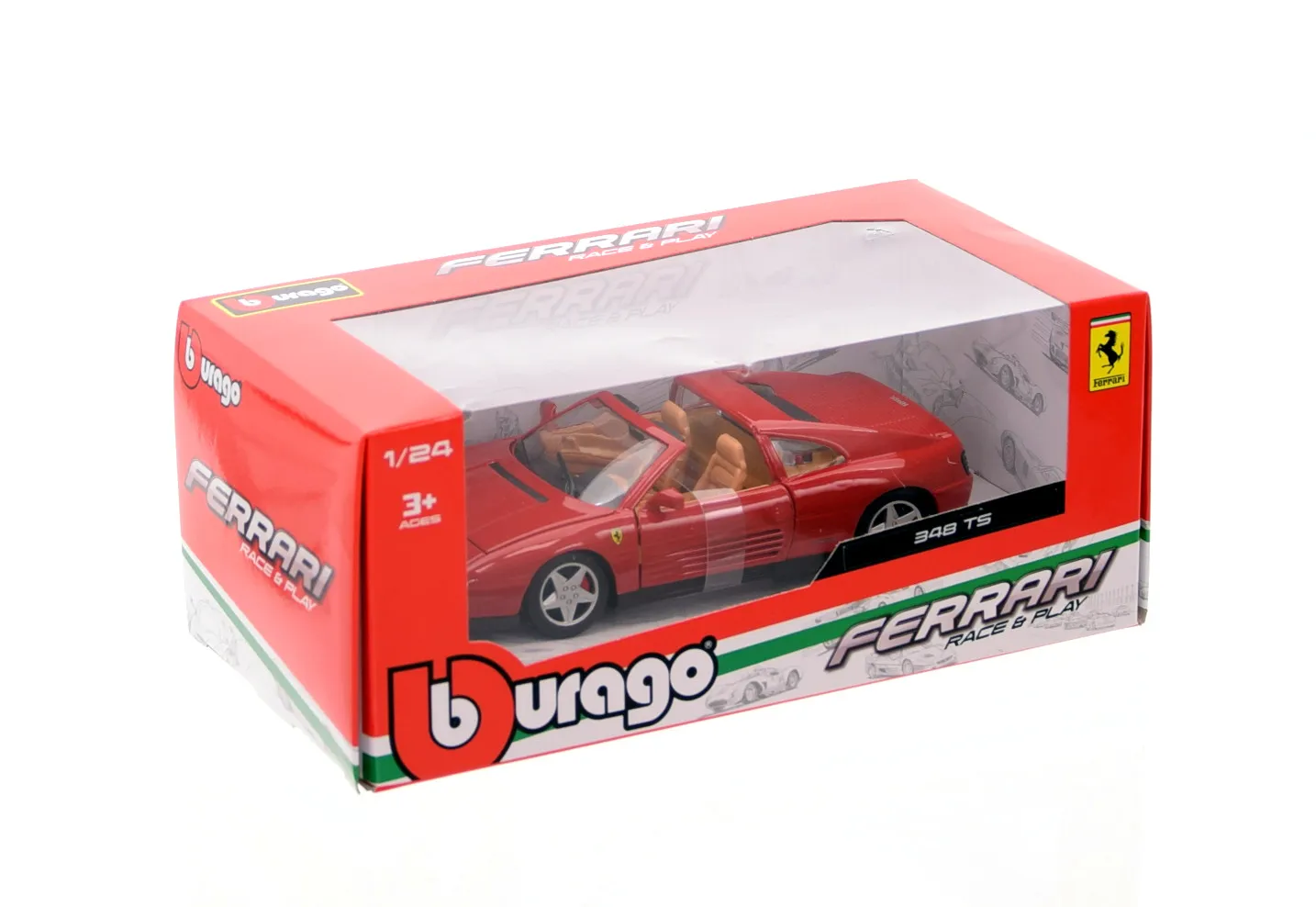Bburago 18-26526 - Modellauto - Ferrari 348 TS (rot, Maßstab 1:24)