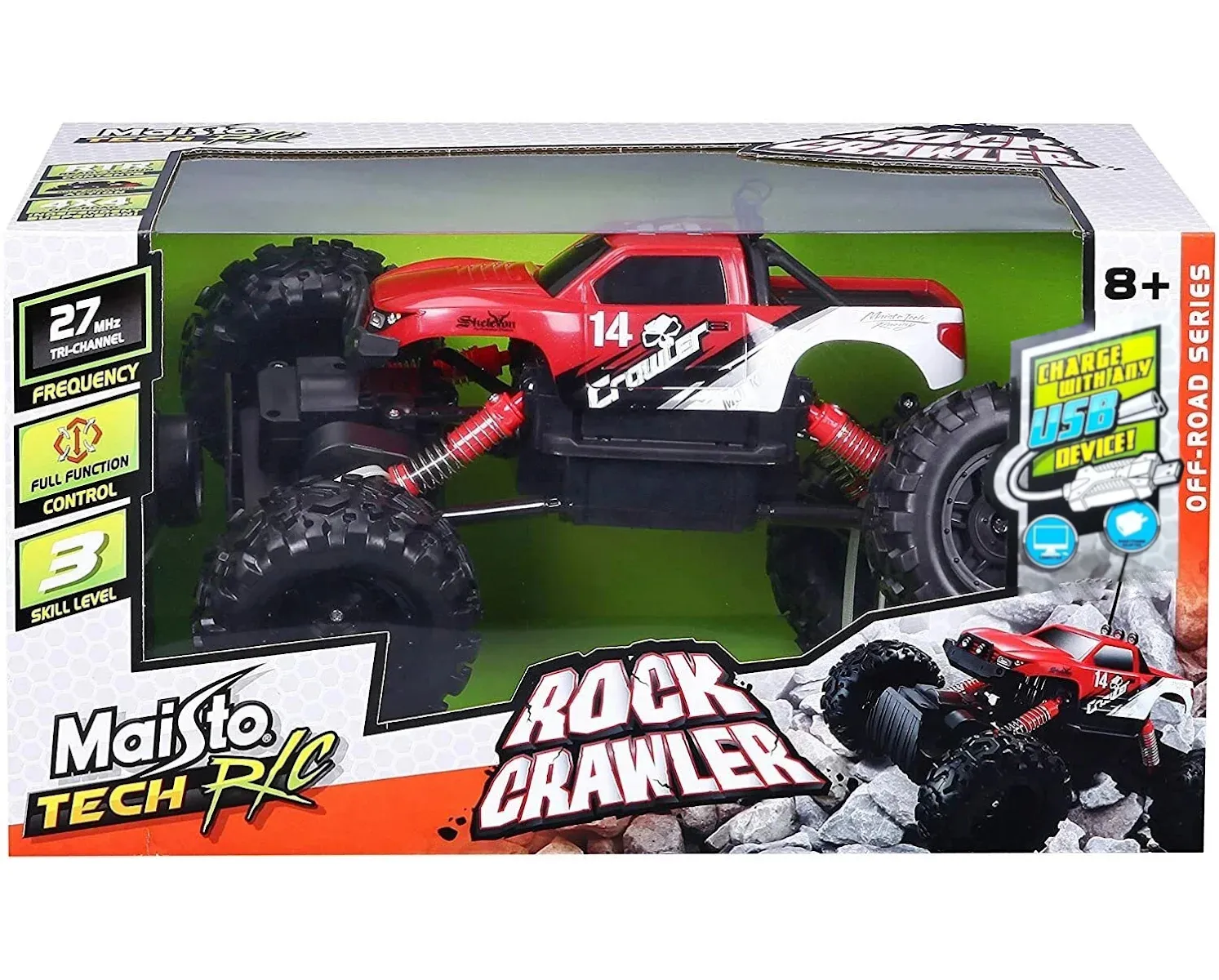 Maisto Tech 81152- Ferngesteuertes Auto - Rock Crawler (rot, 32cm)