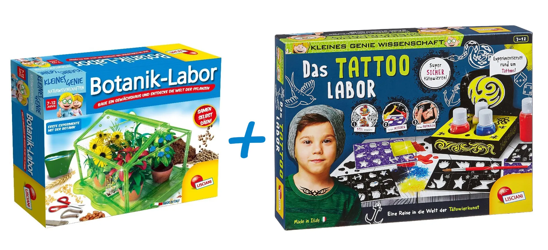 Lisciani Wissenschafts-Set (Botanik-Labor + Tattoo Labor)