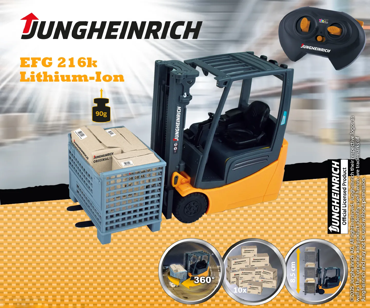 Happy People 34572 - Ferngesteuerter Gabelstapler - Jungheinrich (Maßstab 1:16)