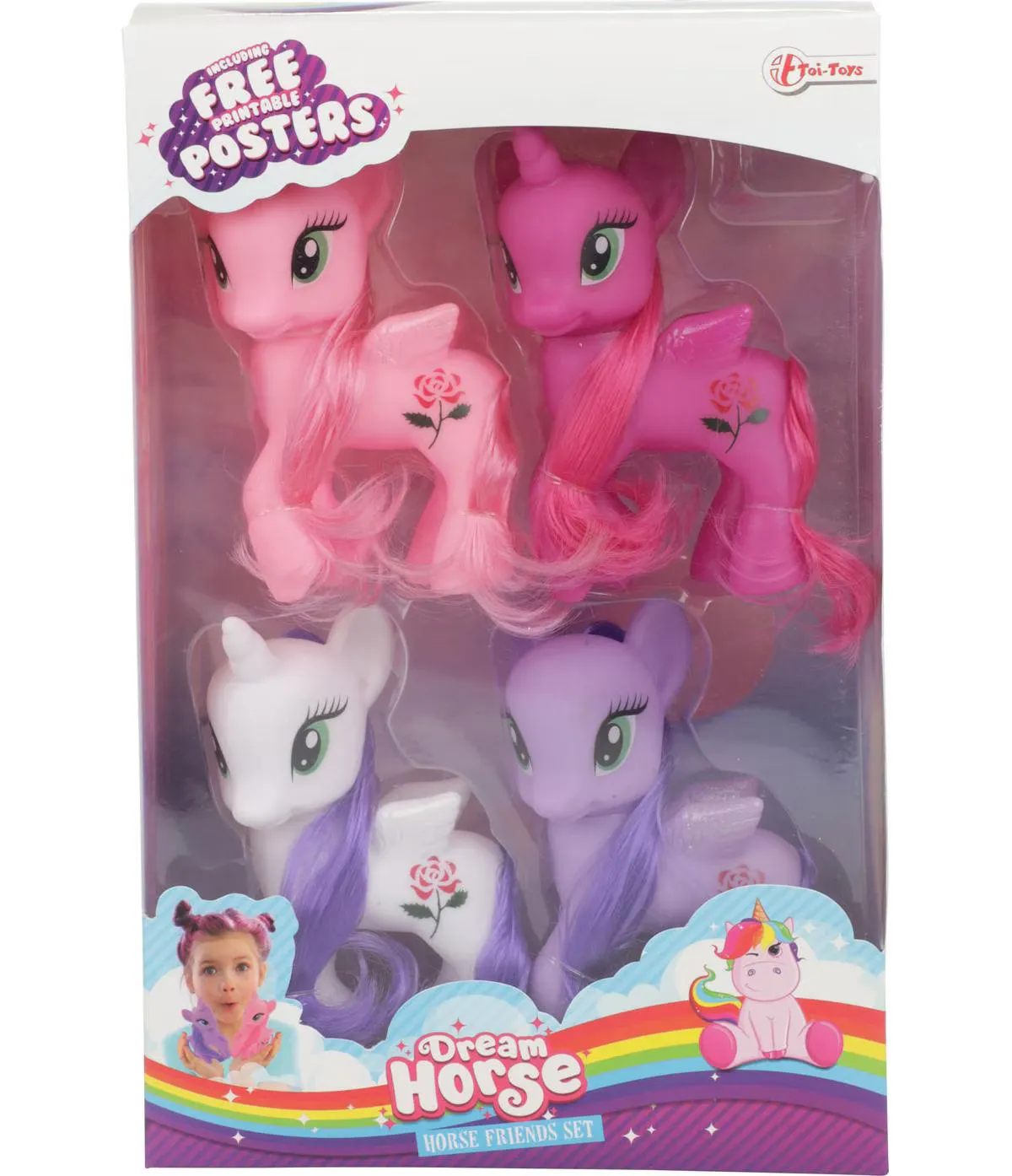 Toi-Toys - DREAM HORSE Set Fantasiepferde -Einhorn- (4 Stück)