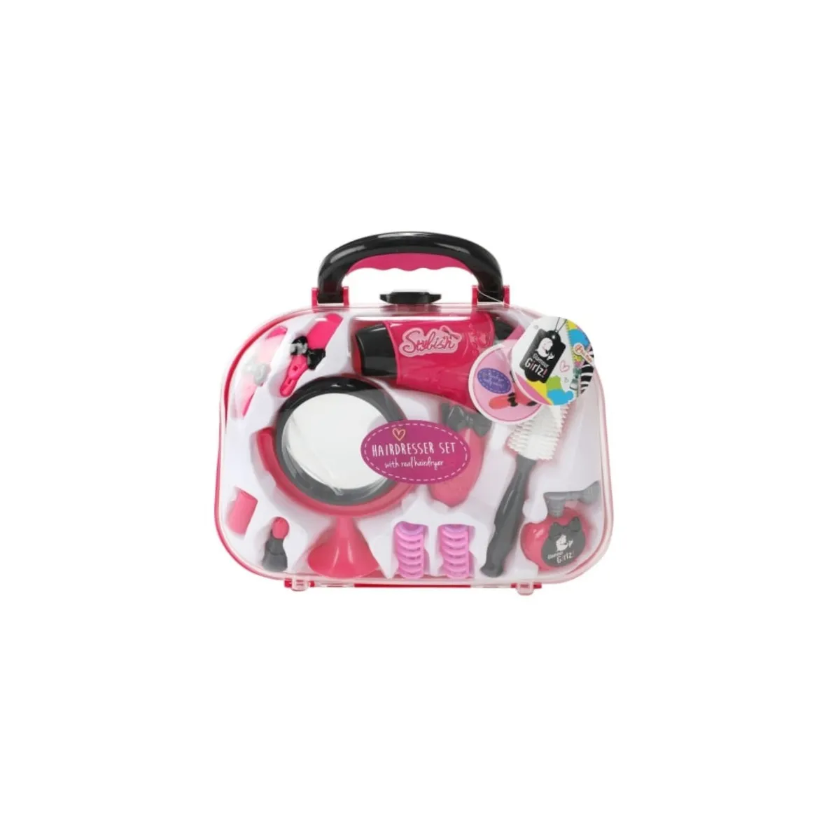 Toi-Toys 45970A - GLAMOUR SHINE Friseurset mit echtem Fön im Koffer