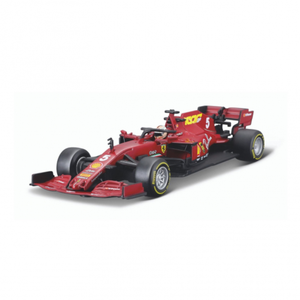 Bburago Modellauto 18-36819V1 - Ferrari 2020 Toskana GP SF1000 #5 Vettel (Maßstab 1:43, mit Fahrer) 