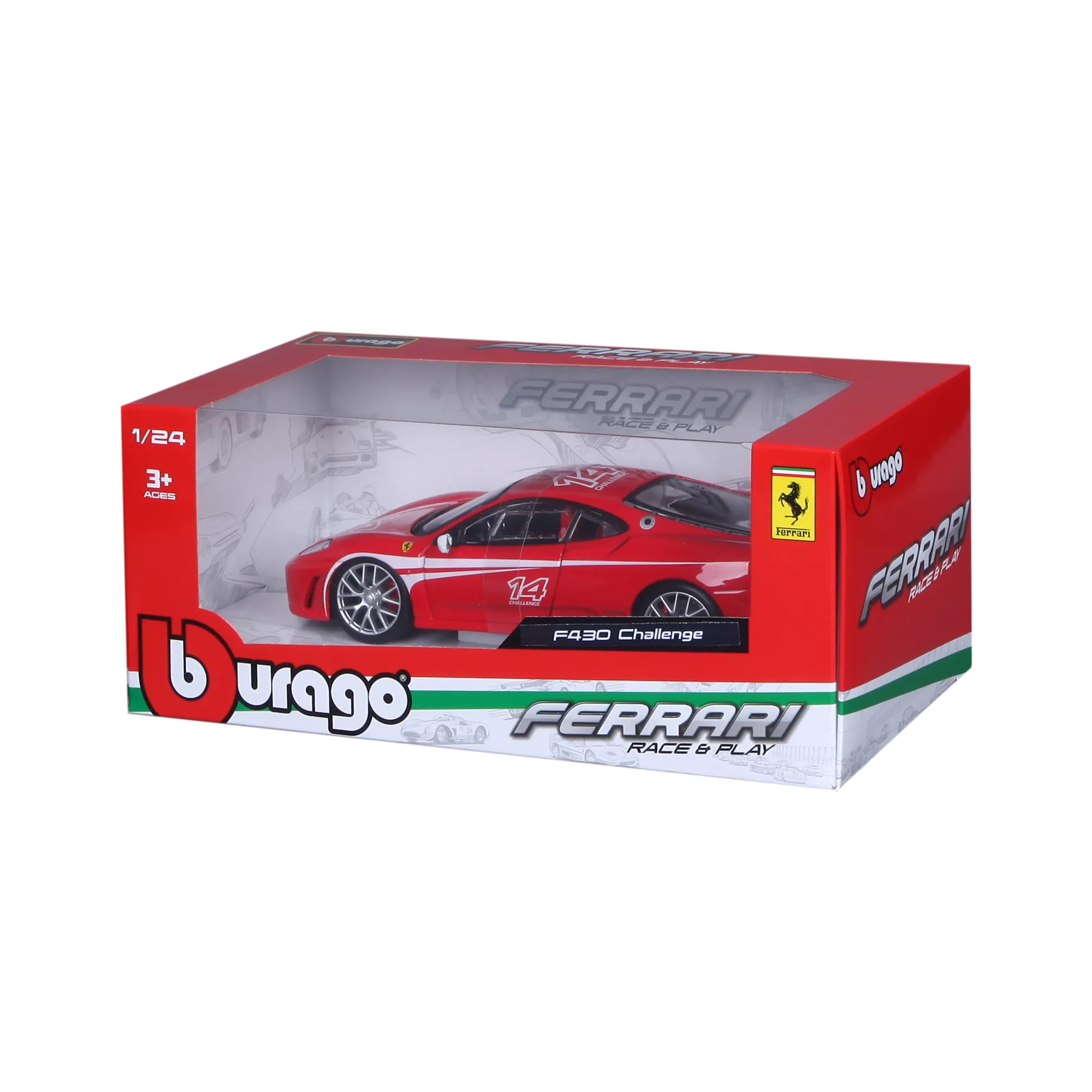 Bburago 18-26548 - Modellauto - Ferrari F430 Challenge [Centauria Version] (rot, Maßstab 1:24)