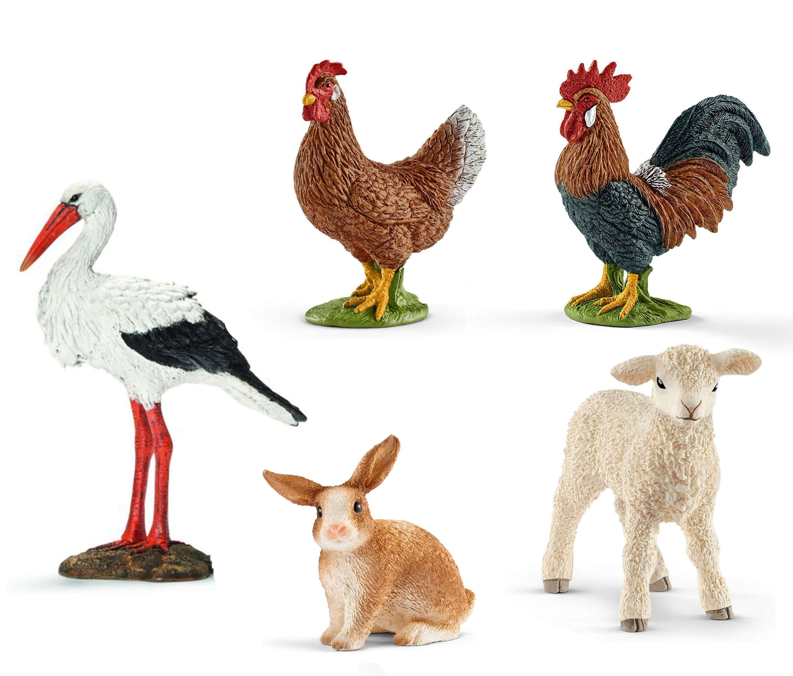 Schleich - Tierfiguren - Bauernhof-Set mit 17 Tieren