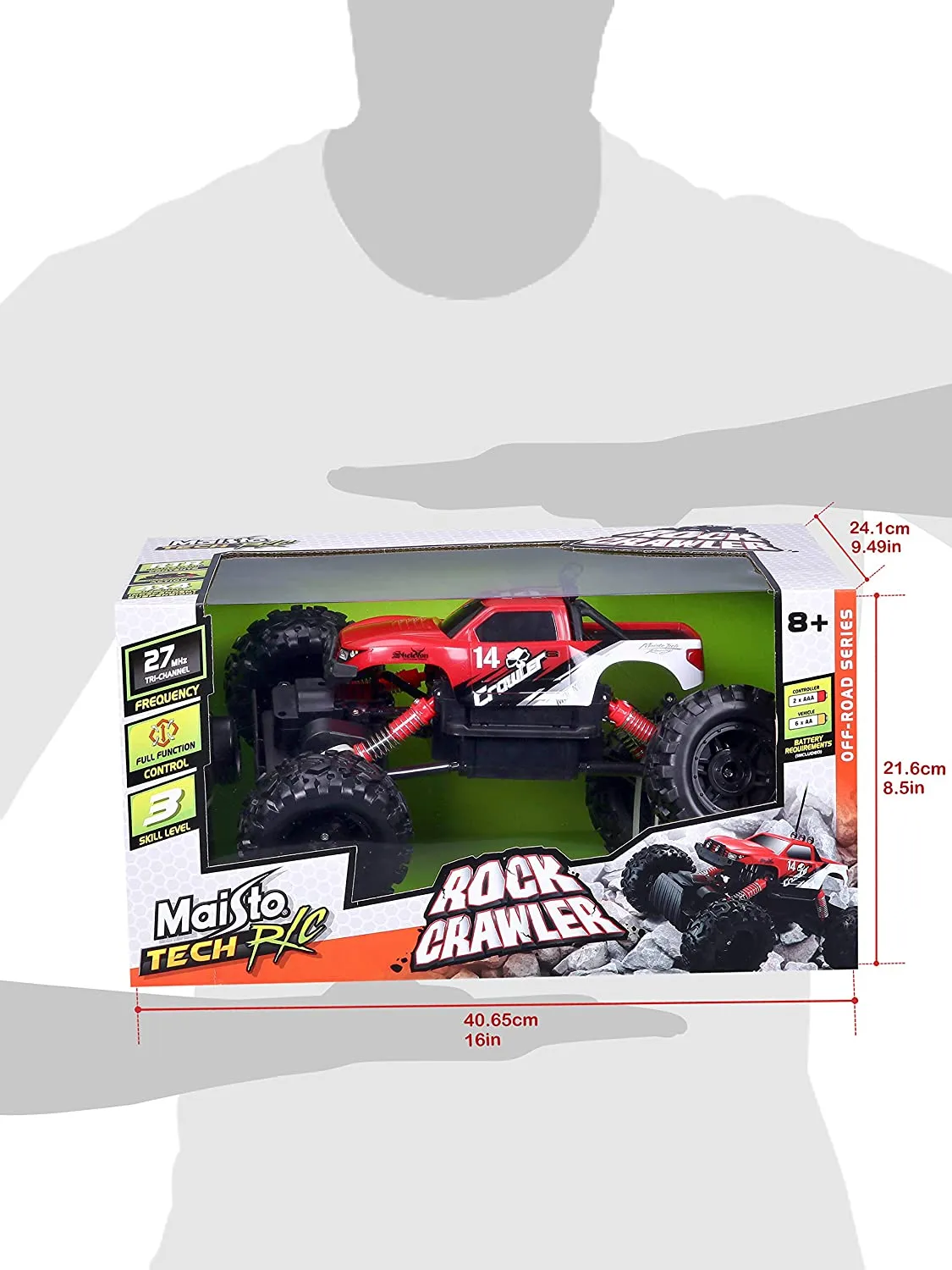 Maisto Tech 81152- Ferngesteuertes Auto - Rock Crawler (rot, 32cm)