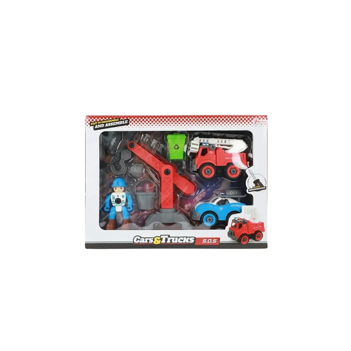 Toi-Toys 20581A - CARS_TRUCKS Spielset - Feuerwehr Polizei