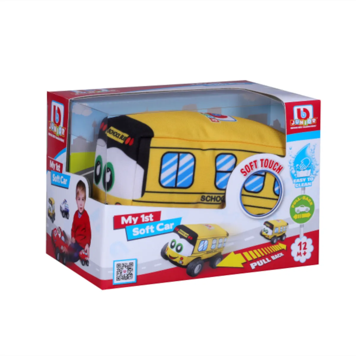 BB Junior 16-89052 - Spielzeugauto - Schulbus (gelb, 15cm)