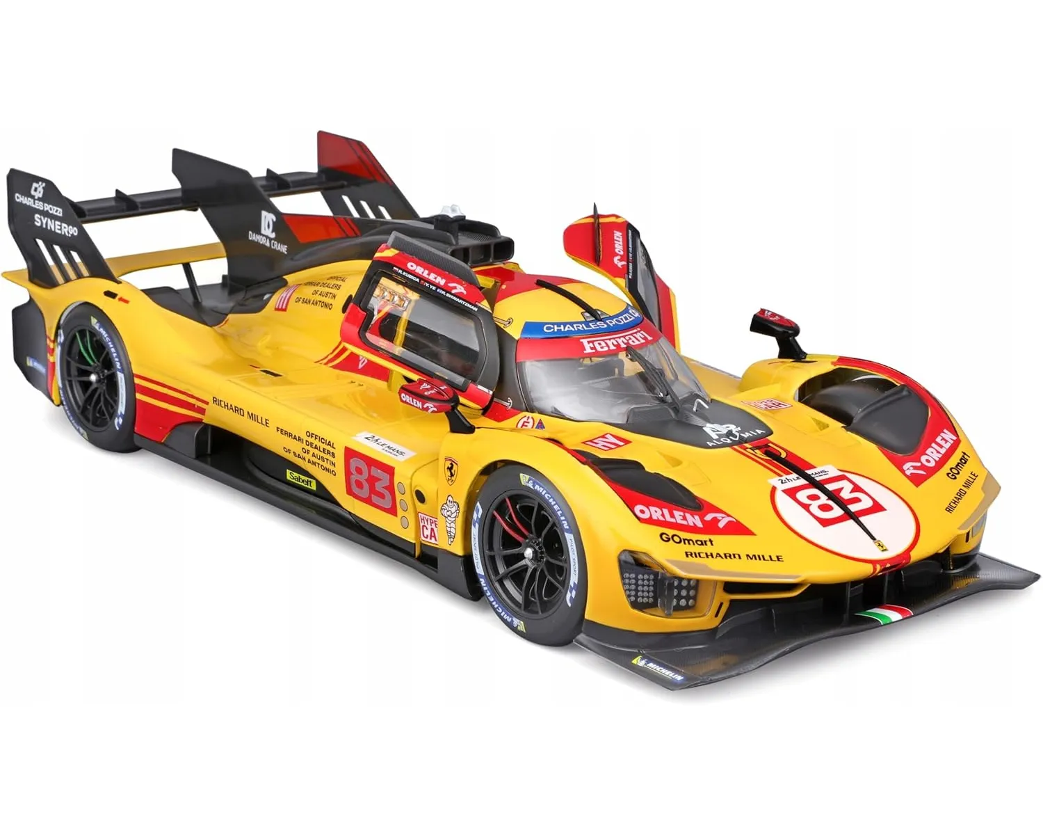 Bburago 18-16313 - Modellauto - Ferrari Deluxe 499P LMH #83, '24 (Maßstab 1:18)