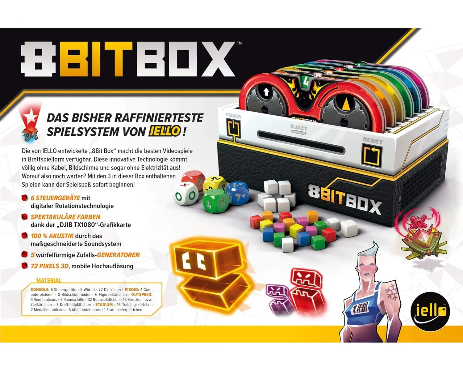 IELLO 515453 - Spielesammlung - 8 Bit Spiel Box