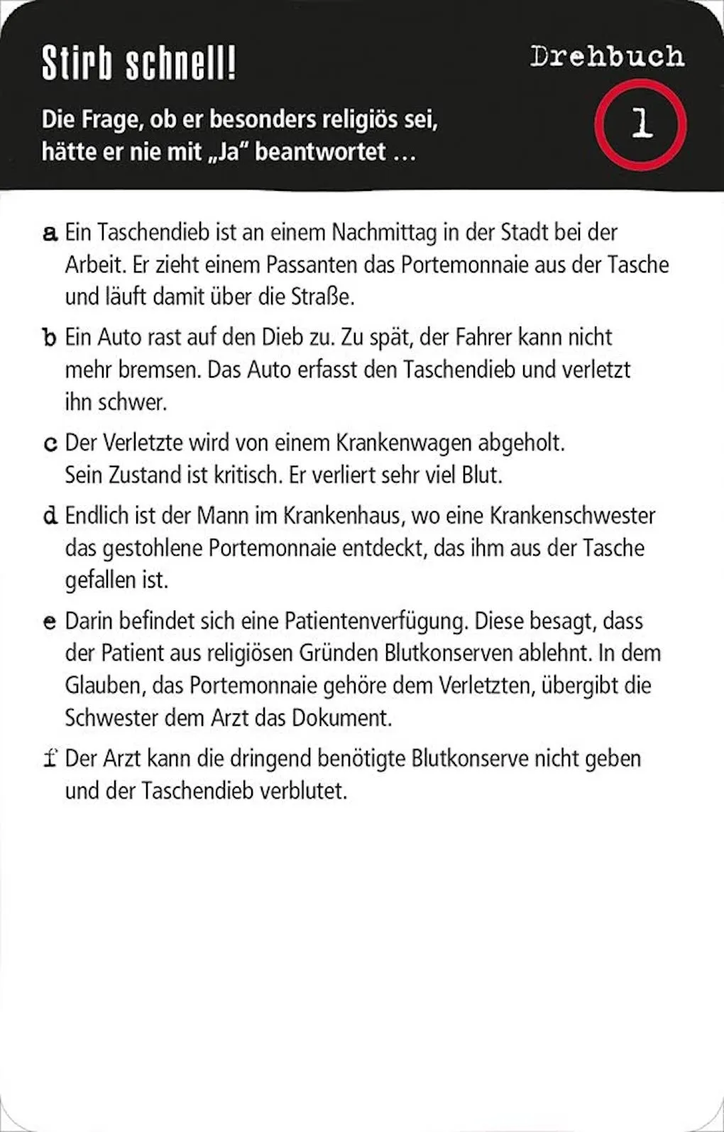 Black Stories - Das mörderische Drehbuch