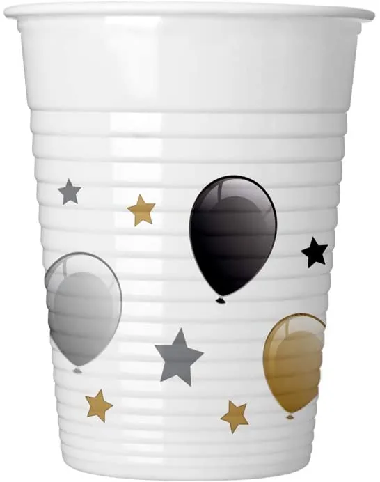 Procos - Becher »Ballons & Sterne« (Kunststoff, 200ml, 8 Stück)