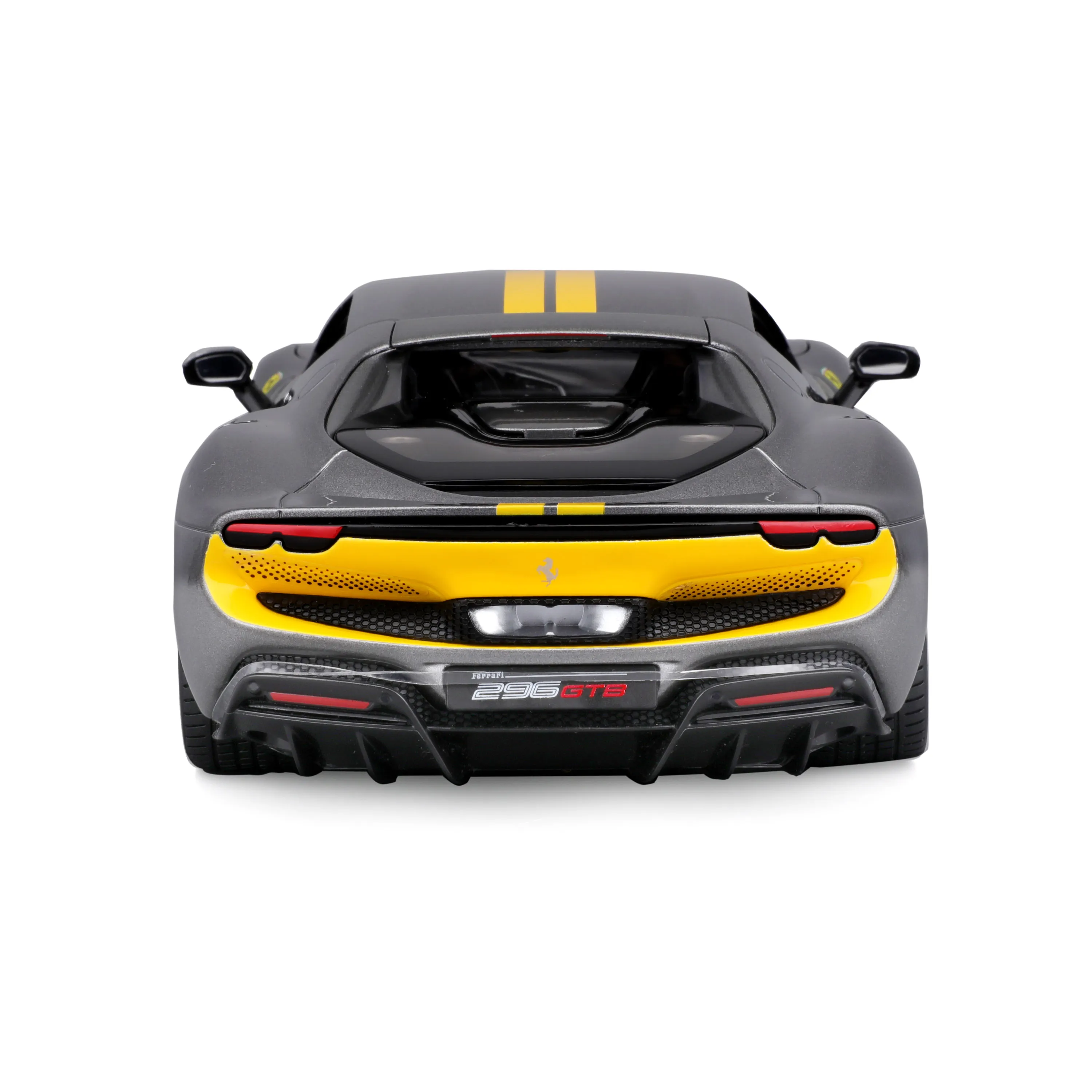 Bburago 18-16017 - Modellauto - Ferrari 296GTB Assetto Fiorano (grau/gelb, Maßstab 1:18)