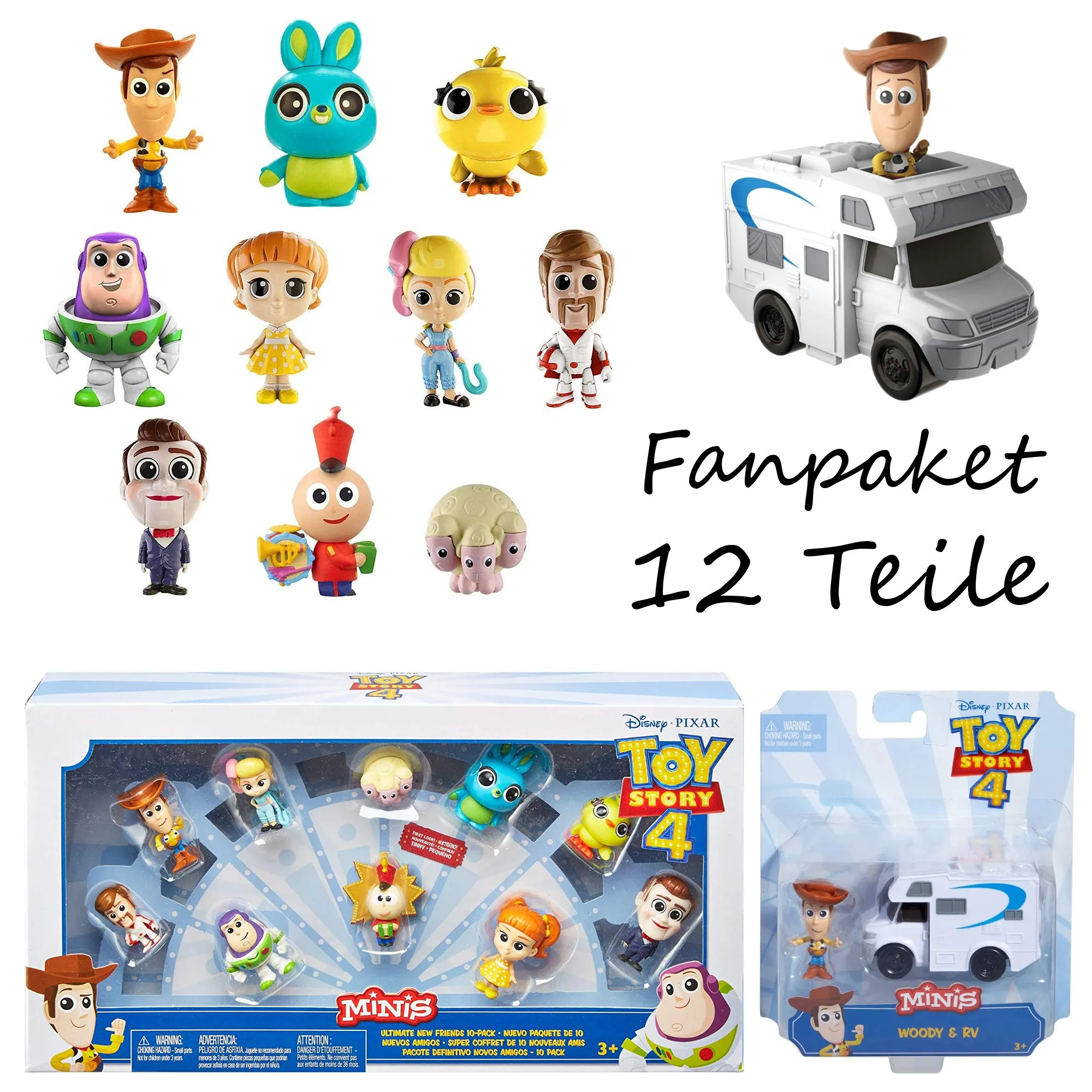 Toy Story 4 Figuren Bundle 10er-Pack + Woody mit Wohnwagen Toy Story 4 Figuren Bundle 10er-Pack + Woody mit Wohnwagen