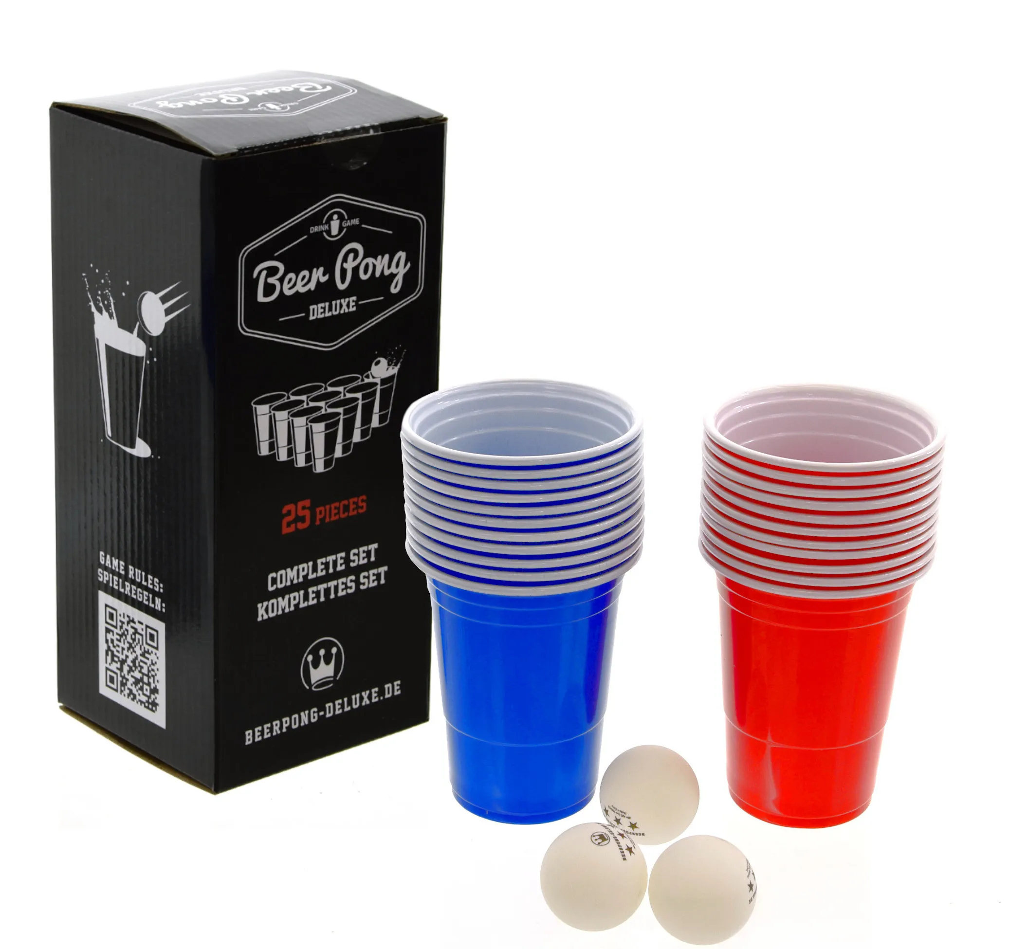 Beerpong-Deluxe Komplettes Set (22 Becher, 3 Bälle)