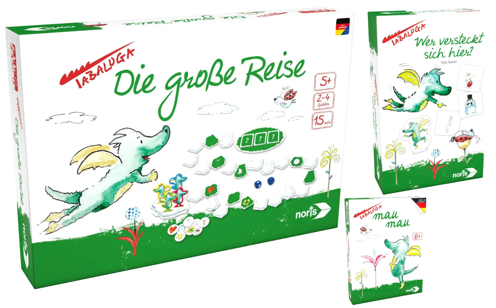 Tabaluga Spiele 3er Set (Die große Reise, Mau Mau, Wer versteckt sich hier?)