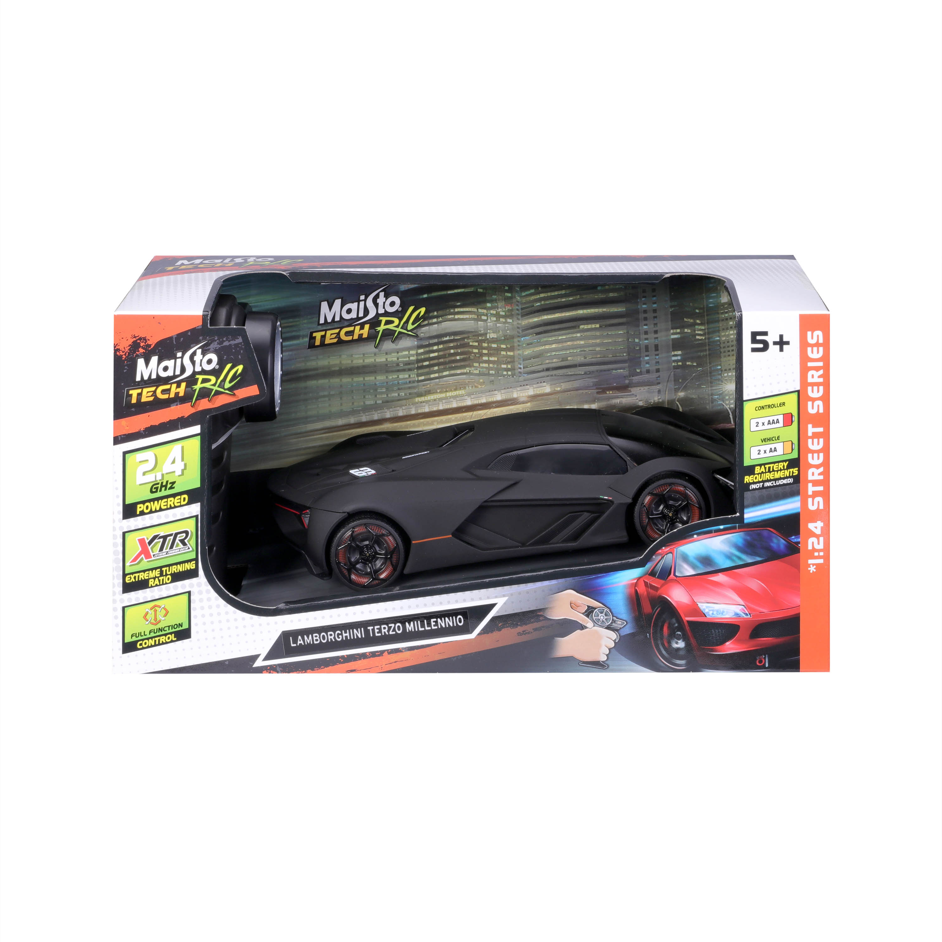 Maisto Tech 81525 - Ferngesteuertes Auto - Lamborghini Terzo Millennio (matt-schwarz, Maßstab 1:24) 