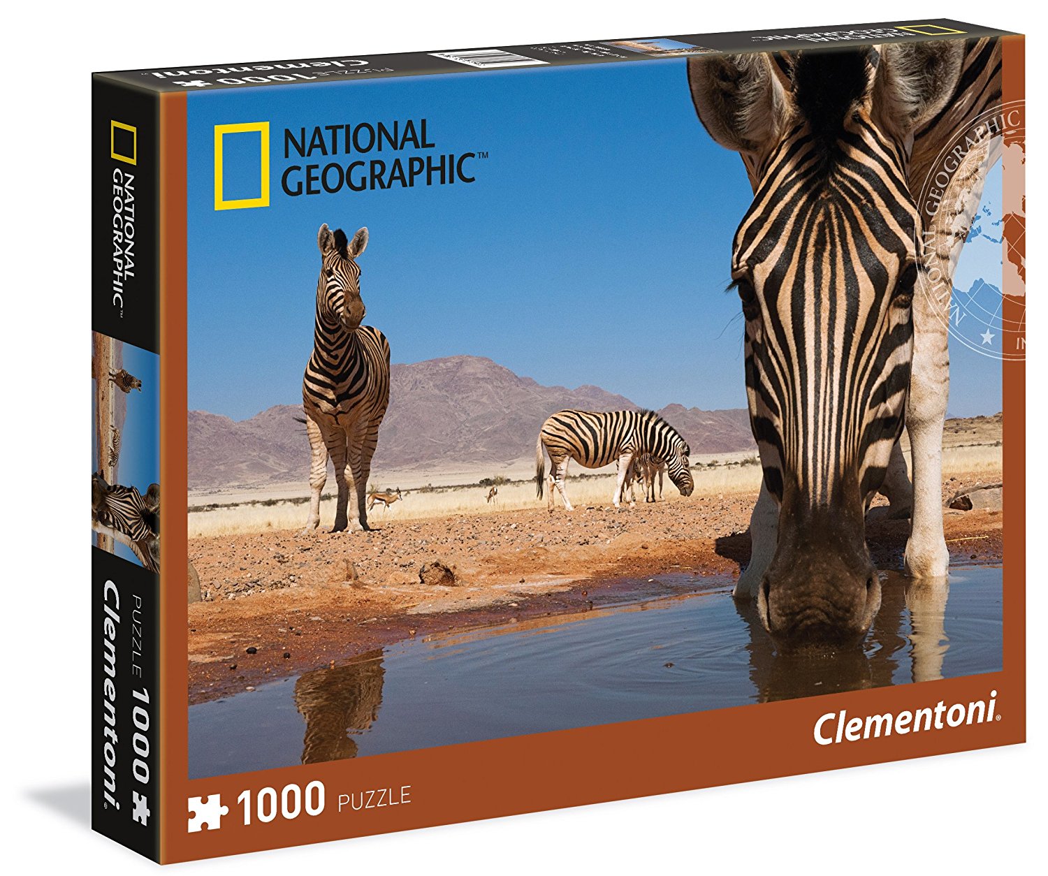 Clementoni National Geographic Puzzle Zebra trinkt an einem Wasserloch 1000 Teile