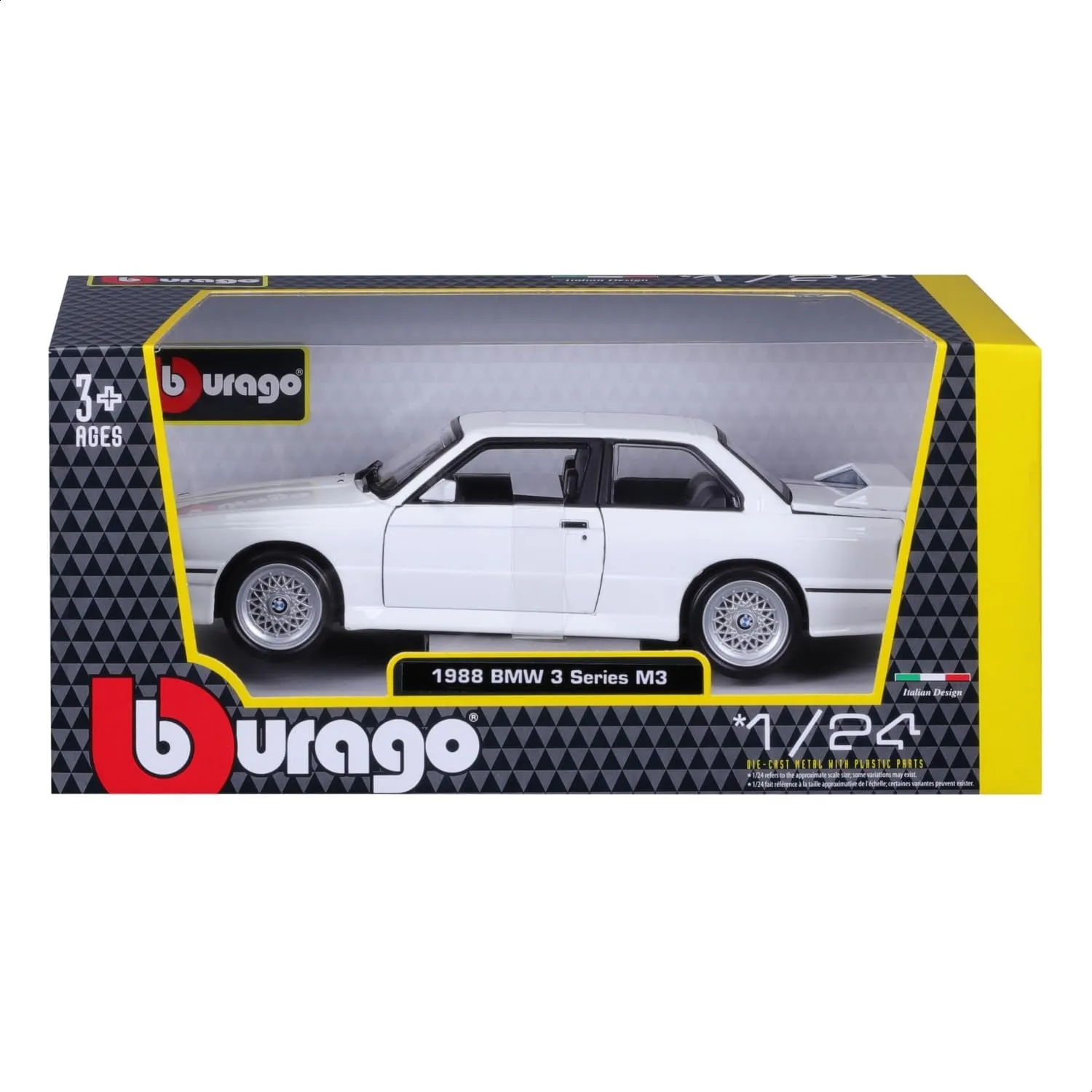 Bburago 18-21100 - Modellauto - BMW 3 Series M3 1988 (weiß, Maßstab 1:24)
