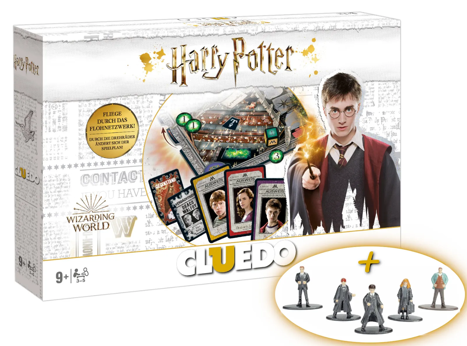 Cluedo Harry Potter ( weiß) + 5 Metall Sammelfiguren 4cm