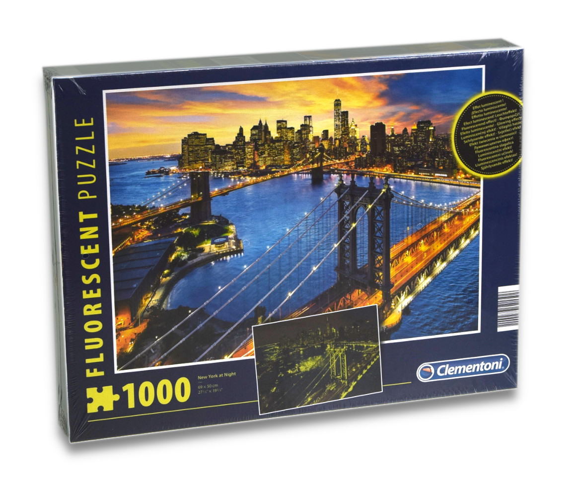 Clementoni 97240 -  Puzzle - New York bei Nacht (fluoreszierend, 1000 Teile)