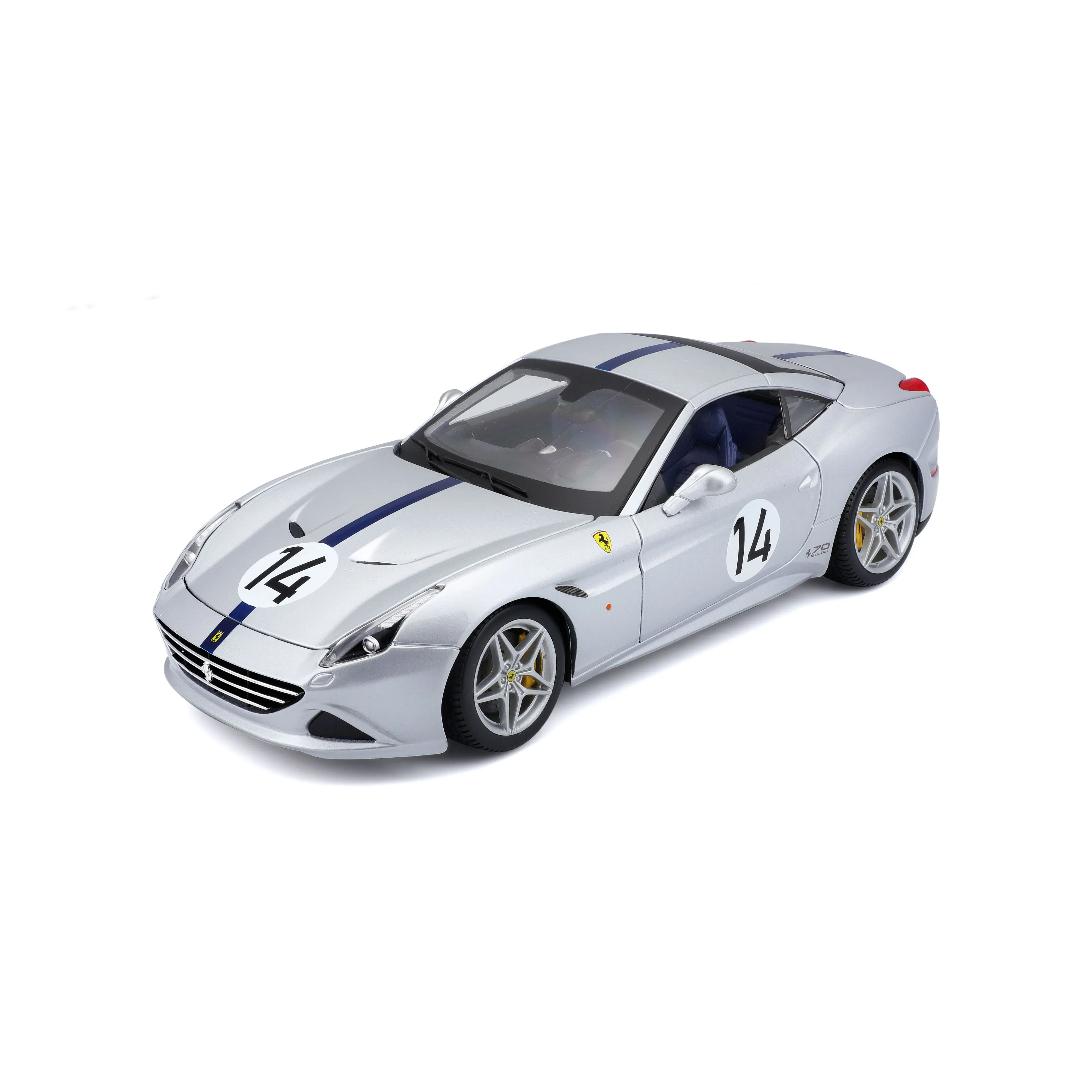 Bburago 18-76103 - Modellauto - Ferrari California T The Hot Rod (silber, Maßstab 1:18)