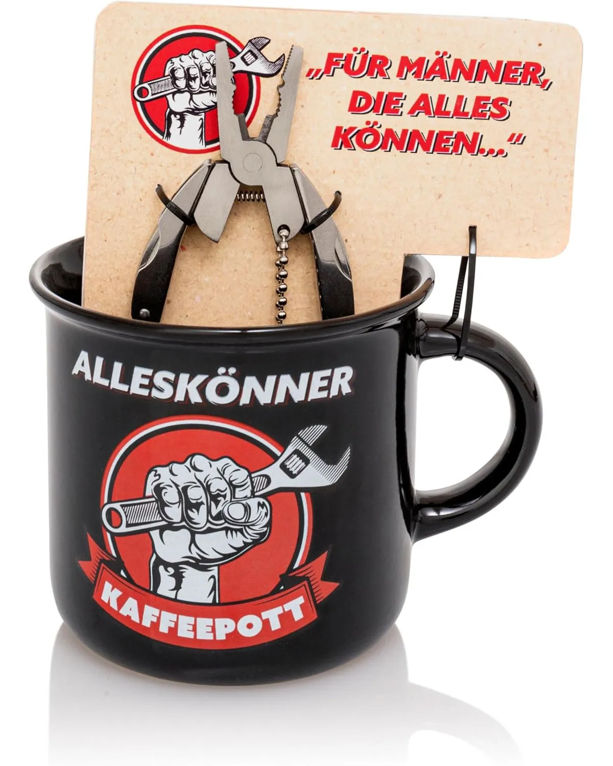 Weltbild 15180115 - Geschenkset Alleskönner - Tasse mit Schlüsselanhänger Multitool
