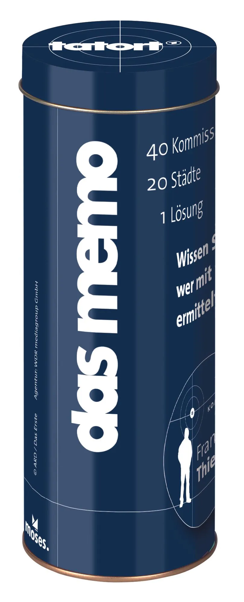 Tatort 9er Bundle (Memo, Notizbuch klein, Kuli, Anhänger Kommissar, Stadt Land Tatort, Tatwaffen Magnete)