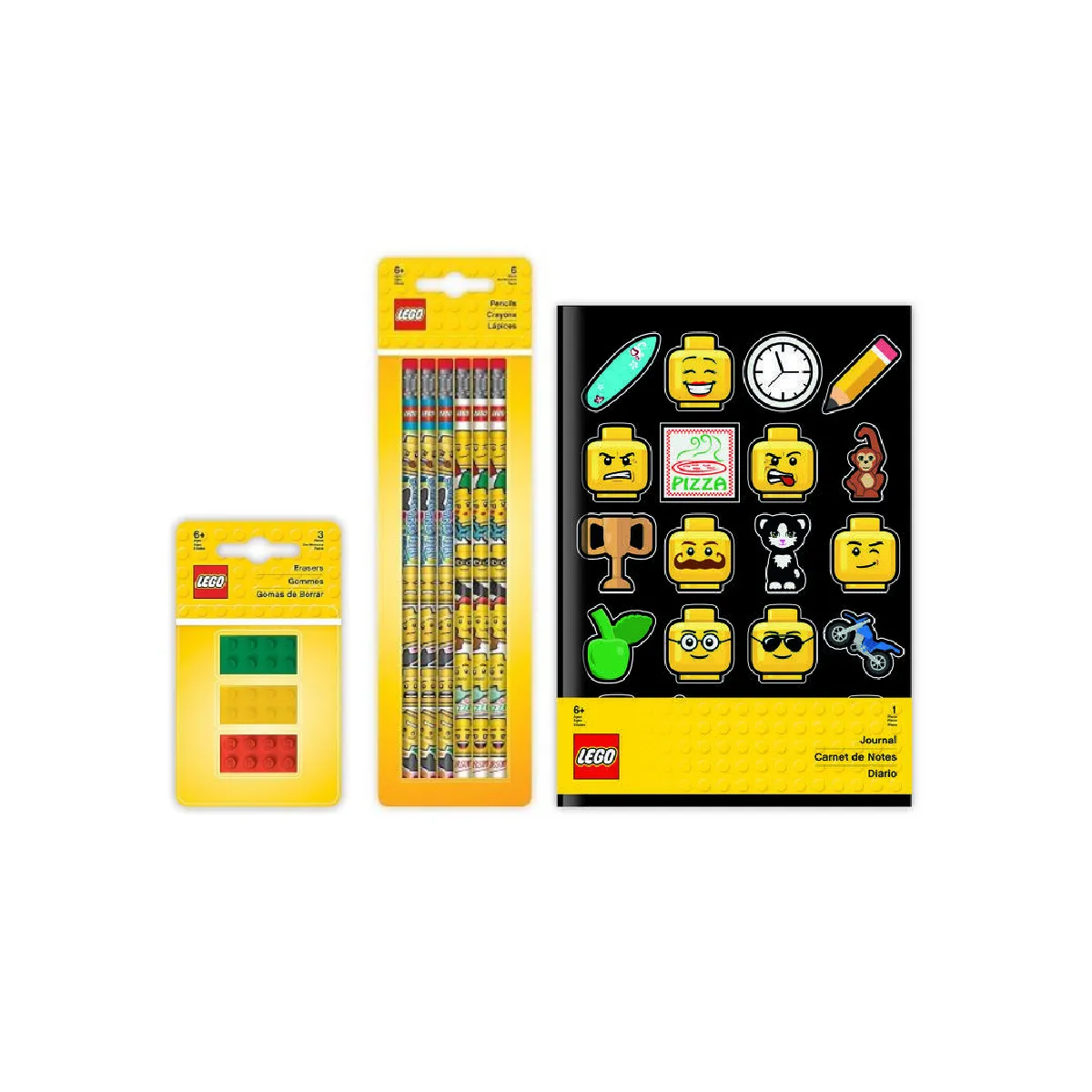 LEGO Schreib-Set (Radiergummis, Bleistifte, Notizbuch)
