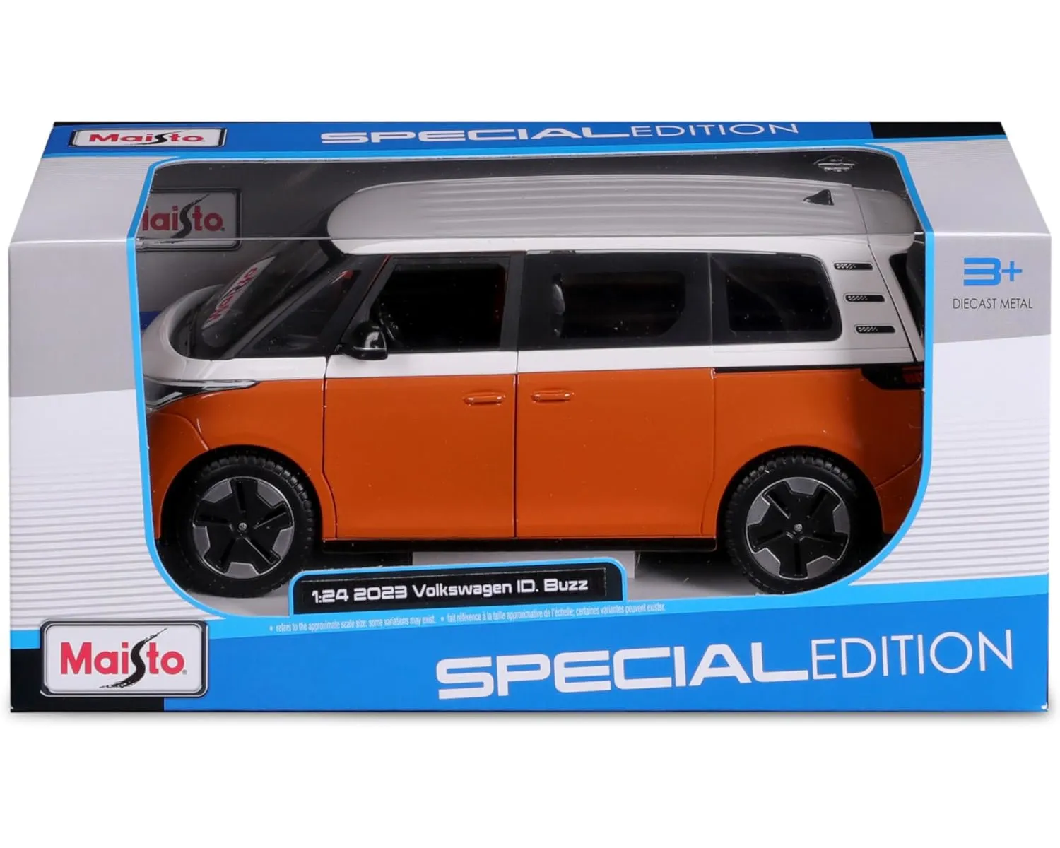 Maisto 32914O - Modellauto - VW ID.Buzz (weiß-orange, Maßstab 1:24)