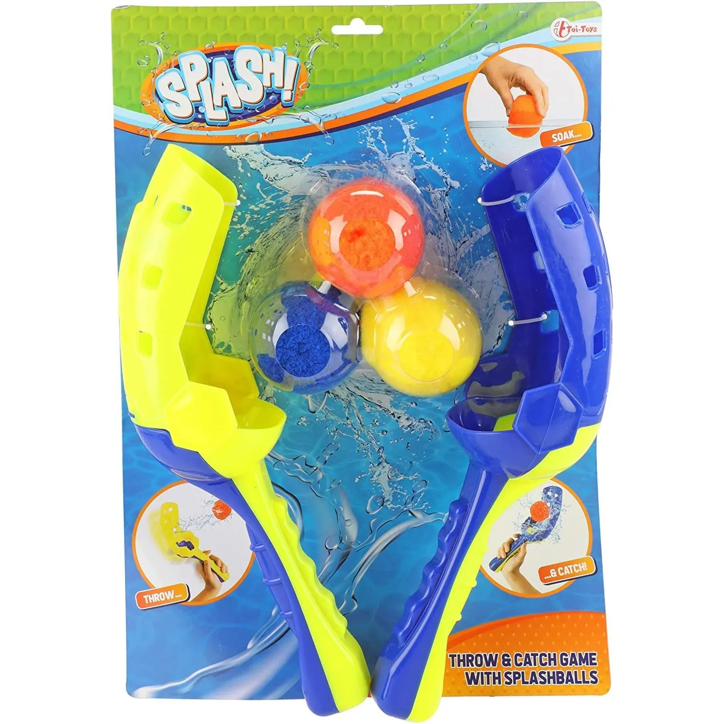 Toi-Toys - SPLASH Wasser Ballfangspiel (2 Fangschaufeln + 3 Bälle)