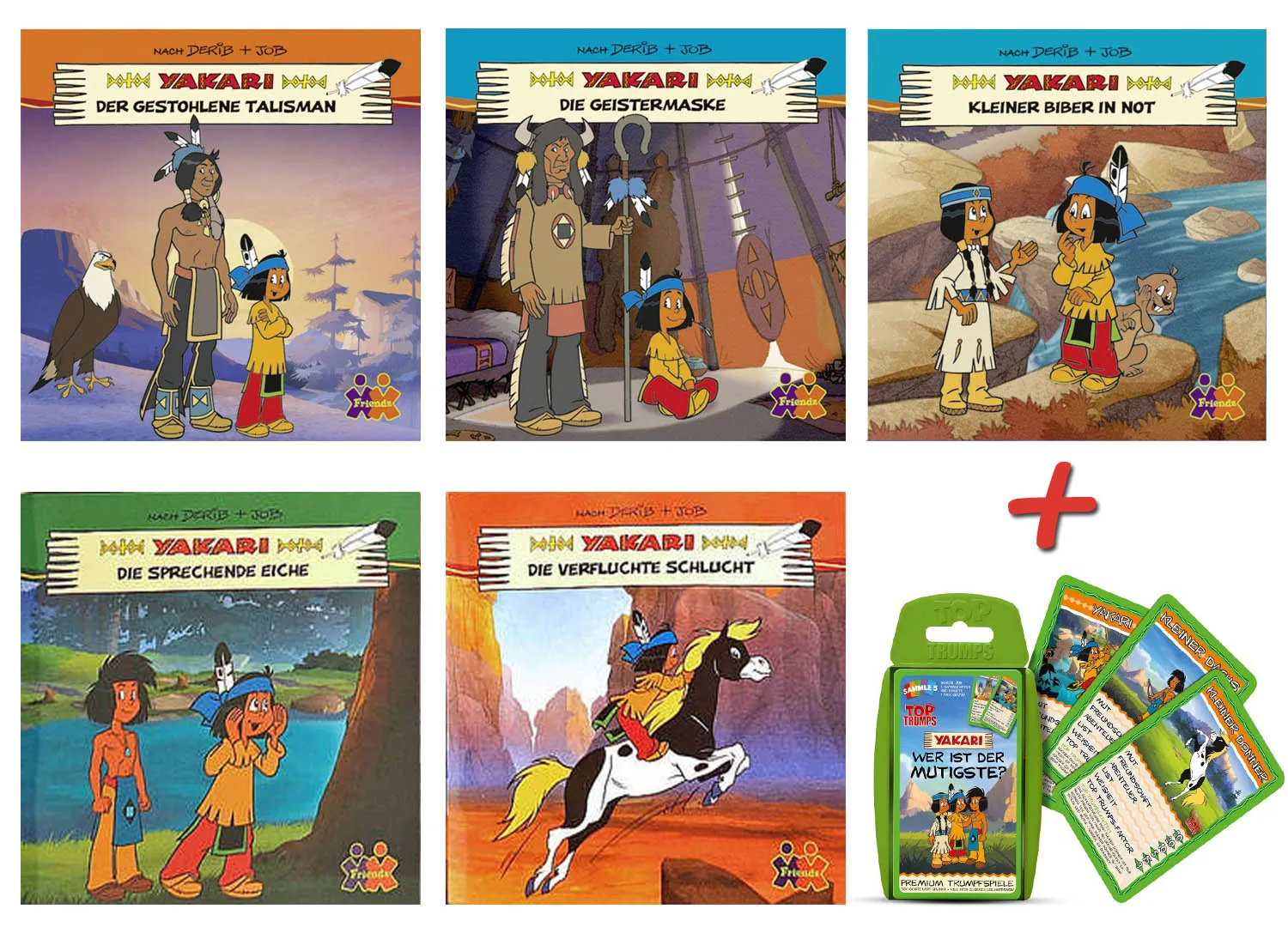 Yakari Mini-Bücher 5er Set + Top Trumps Yakari