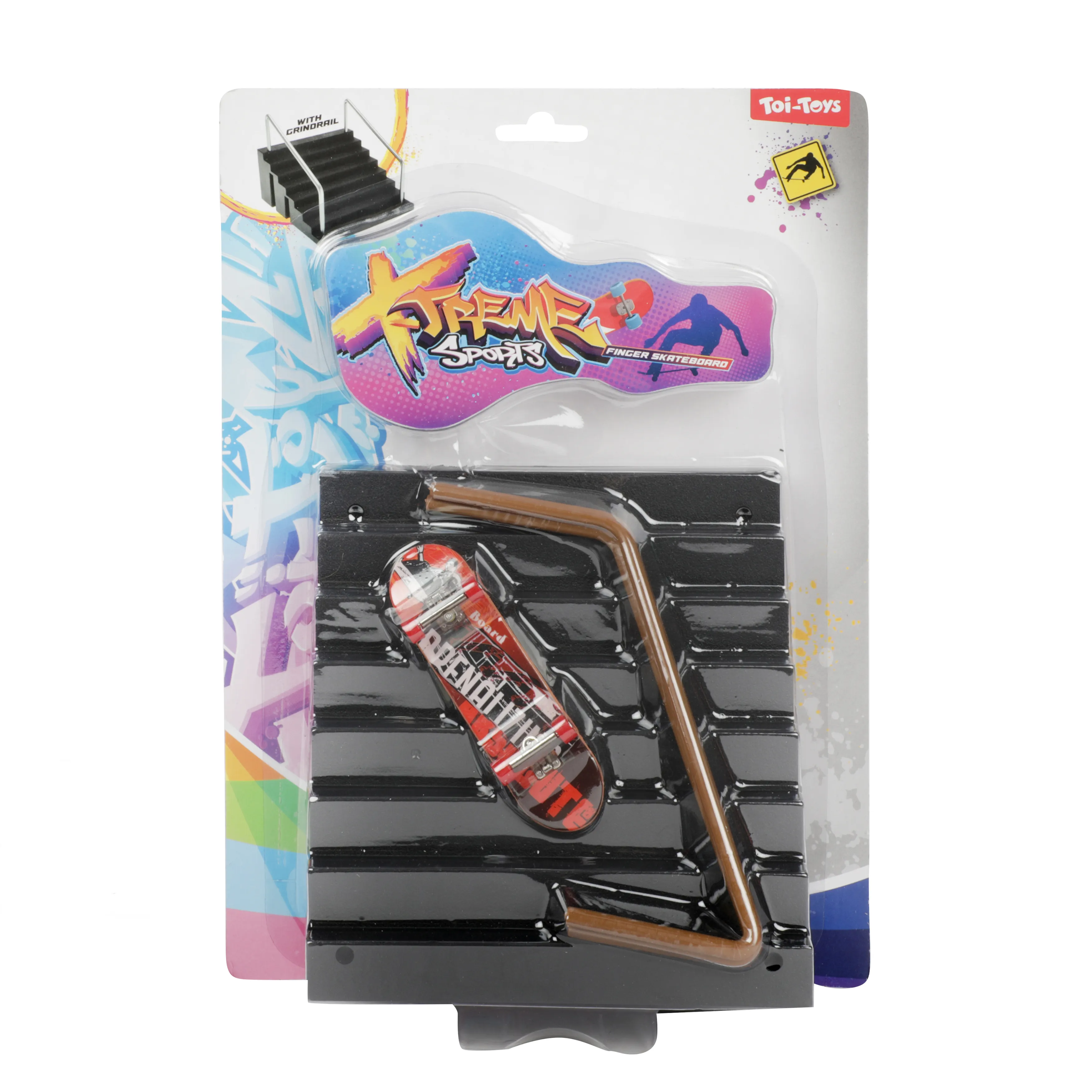 Toi-Toys 35556A - XTREME Finger-Skateboard - mit Treppe mit Handläufen (4-teilig)