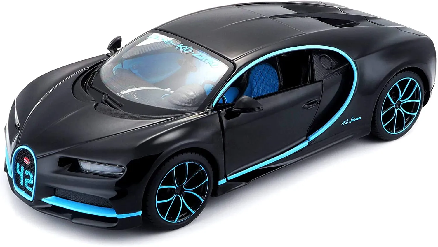 Maisto 31514BK - Modellauto - Bugatti Chiron »42« World Record (schwarz, Maßstab 1:24)