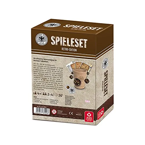 ASS - DFB Retro Spieleset, mit Leder Würfelbecher
