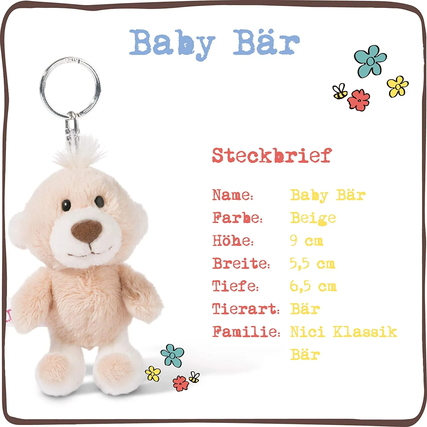 NICI 44471 - Plüschanhänger - Baby-Bär (10cm)
