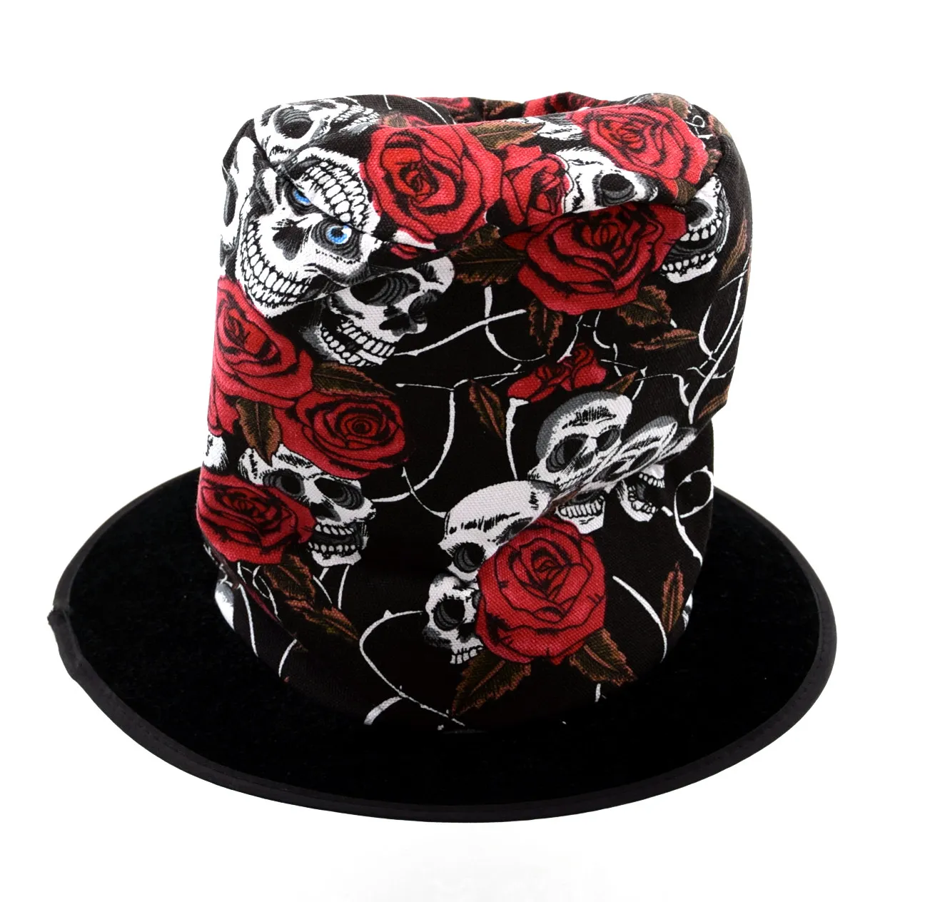 Halloween - Hut mit Totenköpfen und Rosen