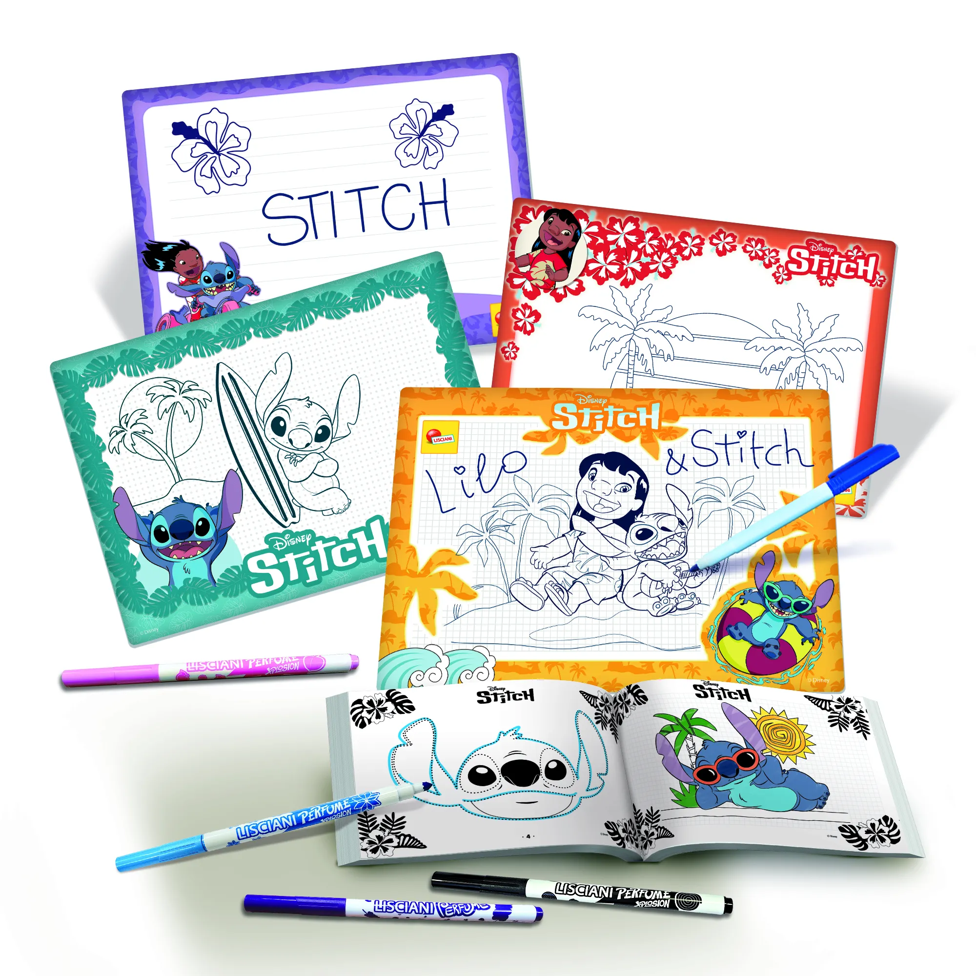 Lisciani 107575 - Disney Stitch - Zeichenschule mit parfümierten Stiften
