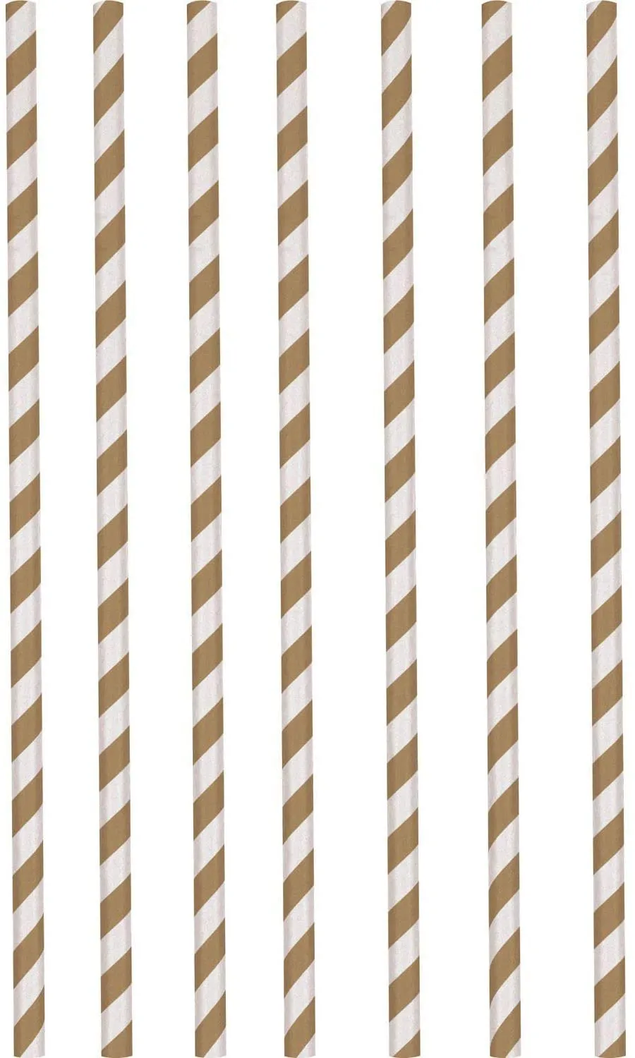 Amscan 9903060 - Papier-Trinkhalme (braun-weiß, 12 Stück)