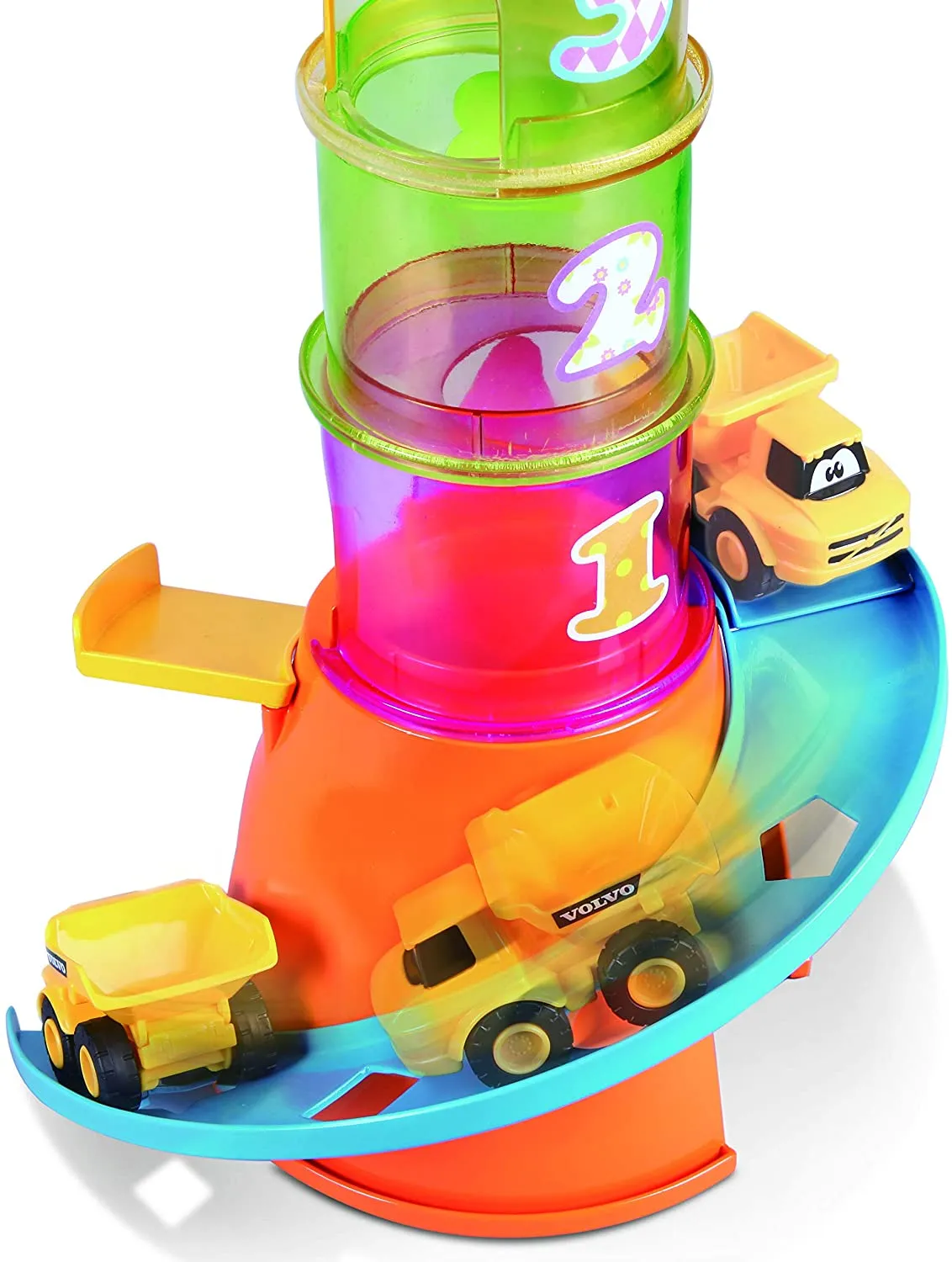 BB Junior 16-88605 - Spielset -  Stacking Crane 5-in1 inkl. Volvo Kipper (9cm)